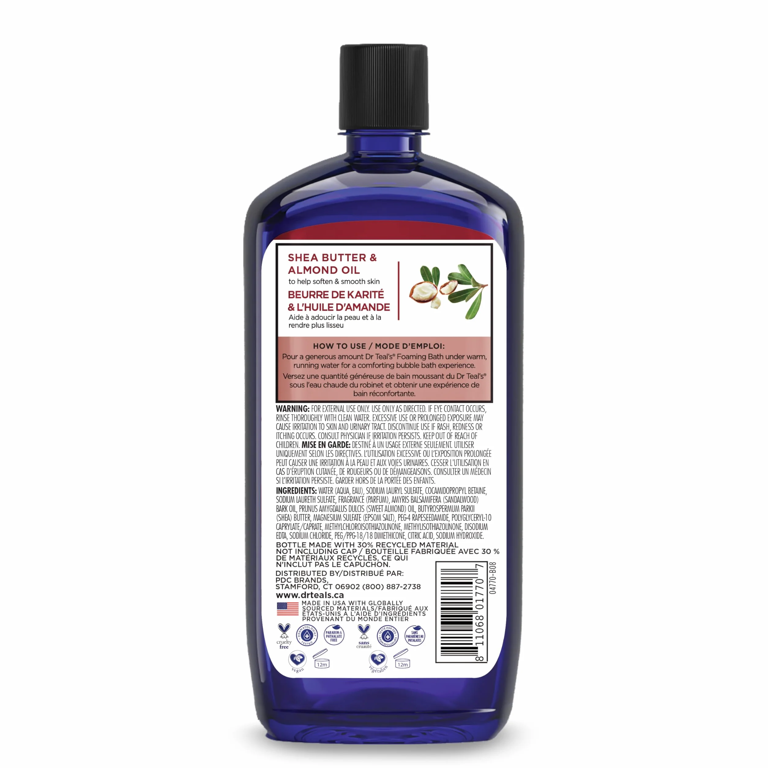 Sel d'Epsom au beurre de karité et d'amande moussante 34 oz