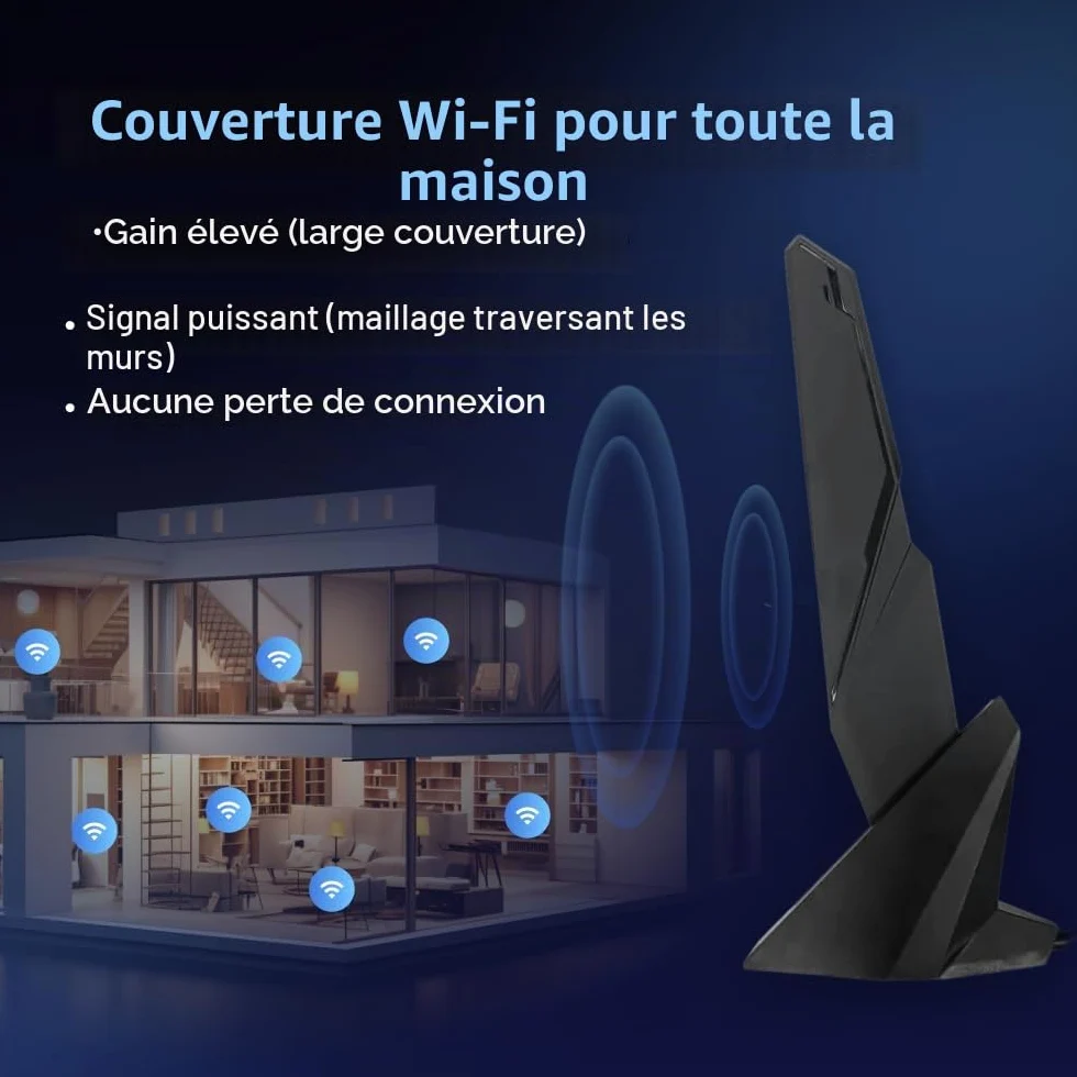 Antenne SMA WiFi 6e 2T2R 2,4 G/5 G double bande pour GIGABYTE AORUS Z390 Z490 Z590 X470 X570 X570S X570I H470 B460 H470I B450 B550 B560 B560 B560 0I AORUS PRO AX X299X