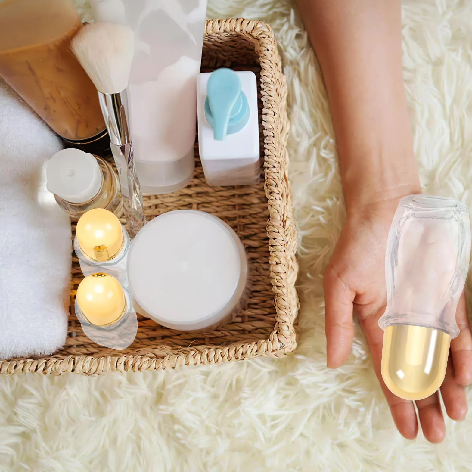 Flacon Vide Huile Essentielle 50ml Verre Rechargeable Roll-on avec Rouleau à Billes pour Aromathérapie