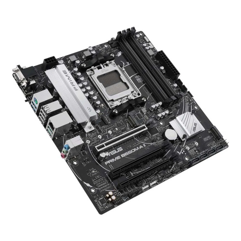 ASUS PRIME B650M-A II-CSM – Carte mère PRO AMD Ryzen B650 Micro-ATX (DDR5, PCIe 5.0 M.2, 2.5Gb Ethernet, DisplayPort, HDMI, VGA, USB 3.2 Gen 2, Aura Sync RGB)