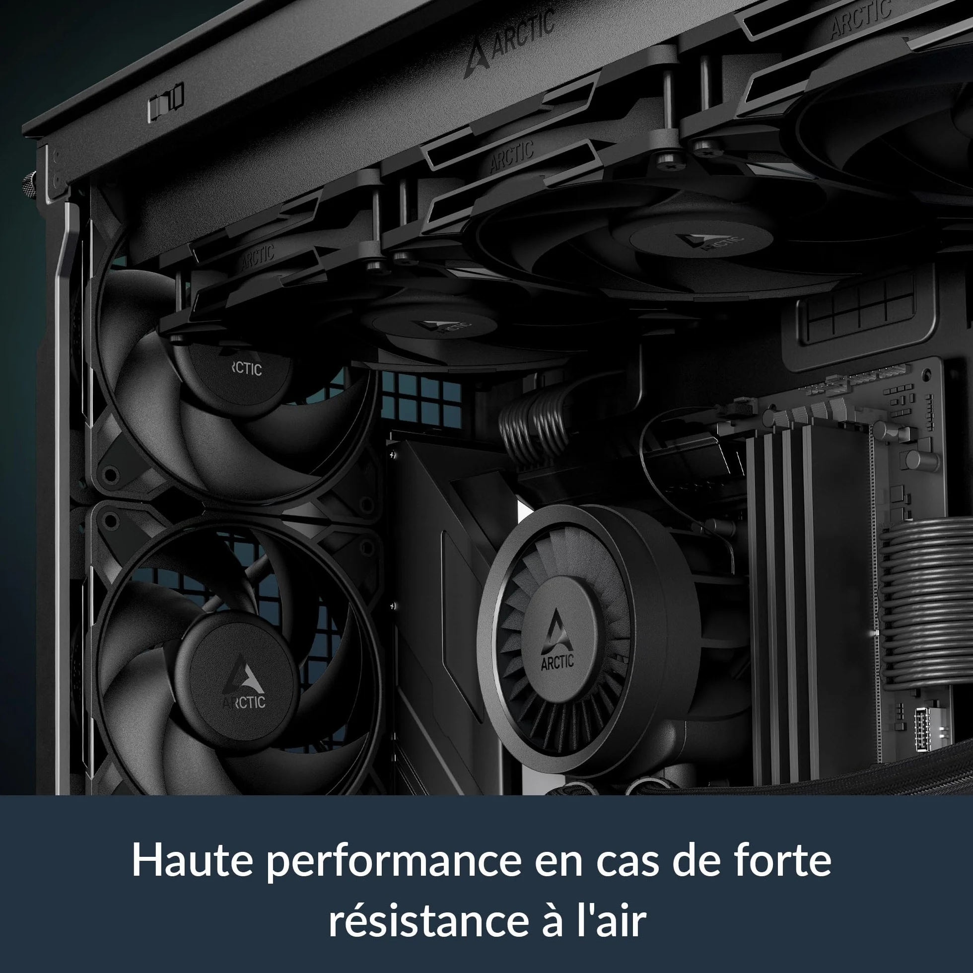 ARCTIC P12 Pro Ventilateur PWM 120 mm 600-3000 rpm 0 rpm <5% PWM Palier à Douille Hydrodynamique 4 Broches Noir