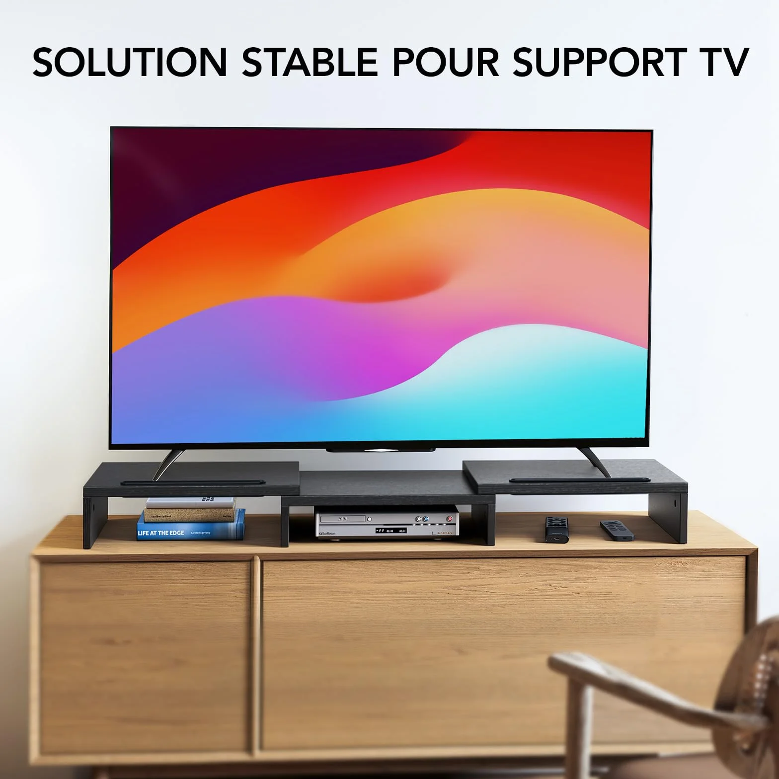 HUANUO Support Moniteur Double, Rehausseur Ecran PC Bureau Noir