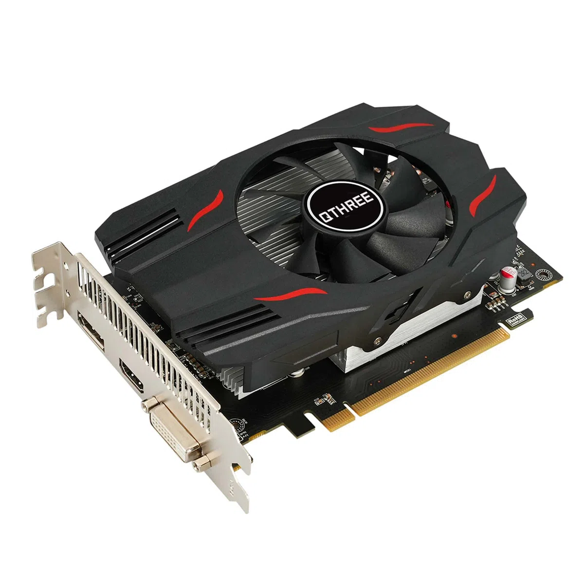 QTHREE Radeon RX 550 Carte Graphique, 4GB GDDR5 128-bit, DVI-D, HDMI, DisplayPort, PCI Express x8, Gaming Carte Video PC, DirectX 12, Computer GPU