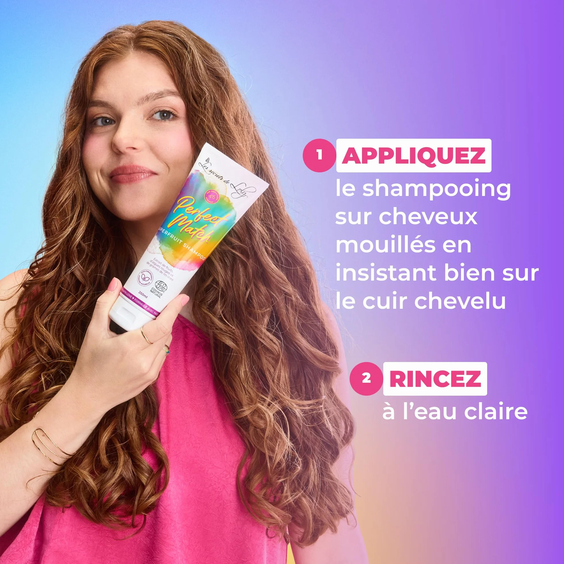 Les Secrets de Loly Perfect Match Shampooing sans Sulfate Cheveux Ondulés Bouclés Frisés 250 ml