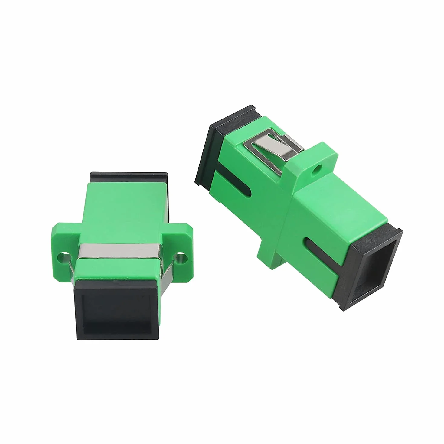 Lot de 100 coupleurs de fibre optique SC monomode vert SC femelle vers SC femelle APC Simplex Coupleur optique à fibre monomode adaptateur réseau Internet avec panneau de montage