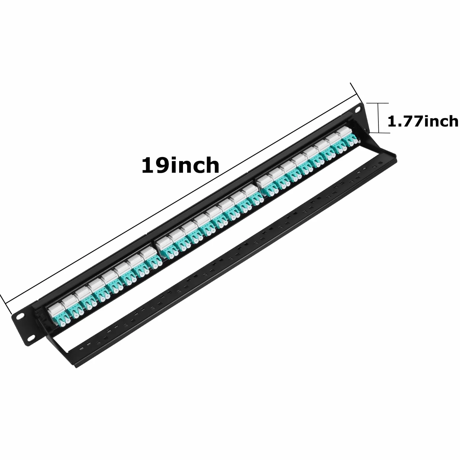 Panneau de brassage en fibre optique 1U avec 24 adaptateurs de fibre optique monomode LC OS2, coupleurs Keystone Jack modulaire avec clé en ligne blanche, connecteurs monomode pour racks