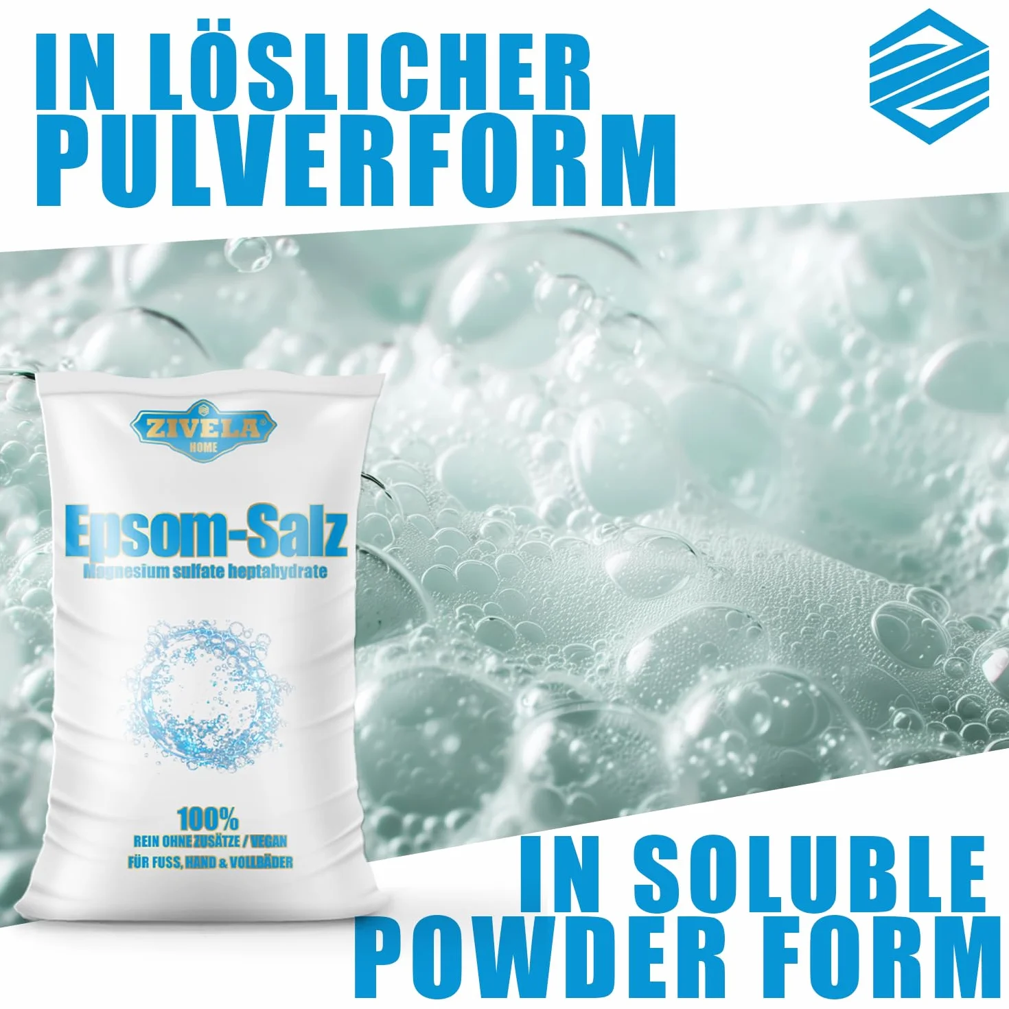 Sel d'Epsom 1kg - Sulfate de magnésium pur pour le bain