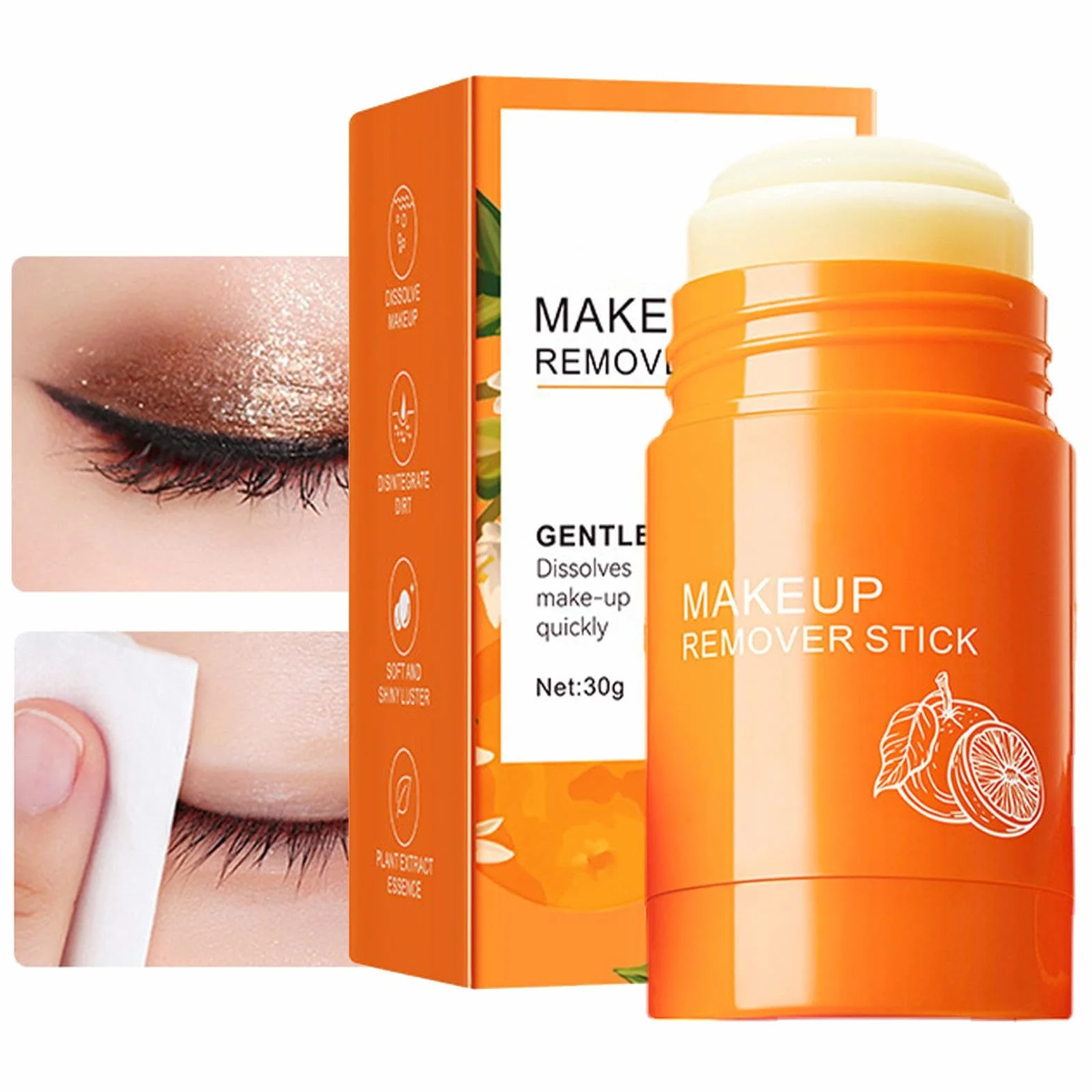Baume démaquillant aux agrumes 30 g non irritant pour les yeux peaux sensibles