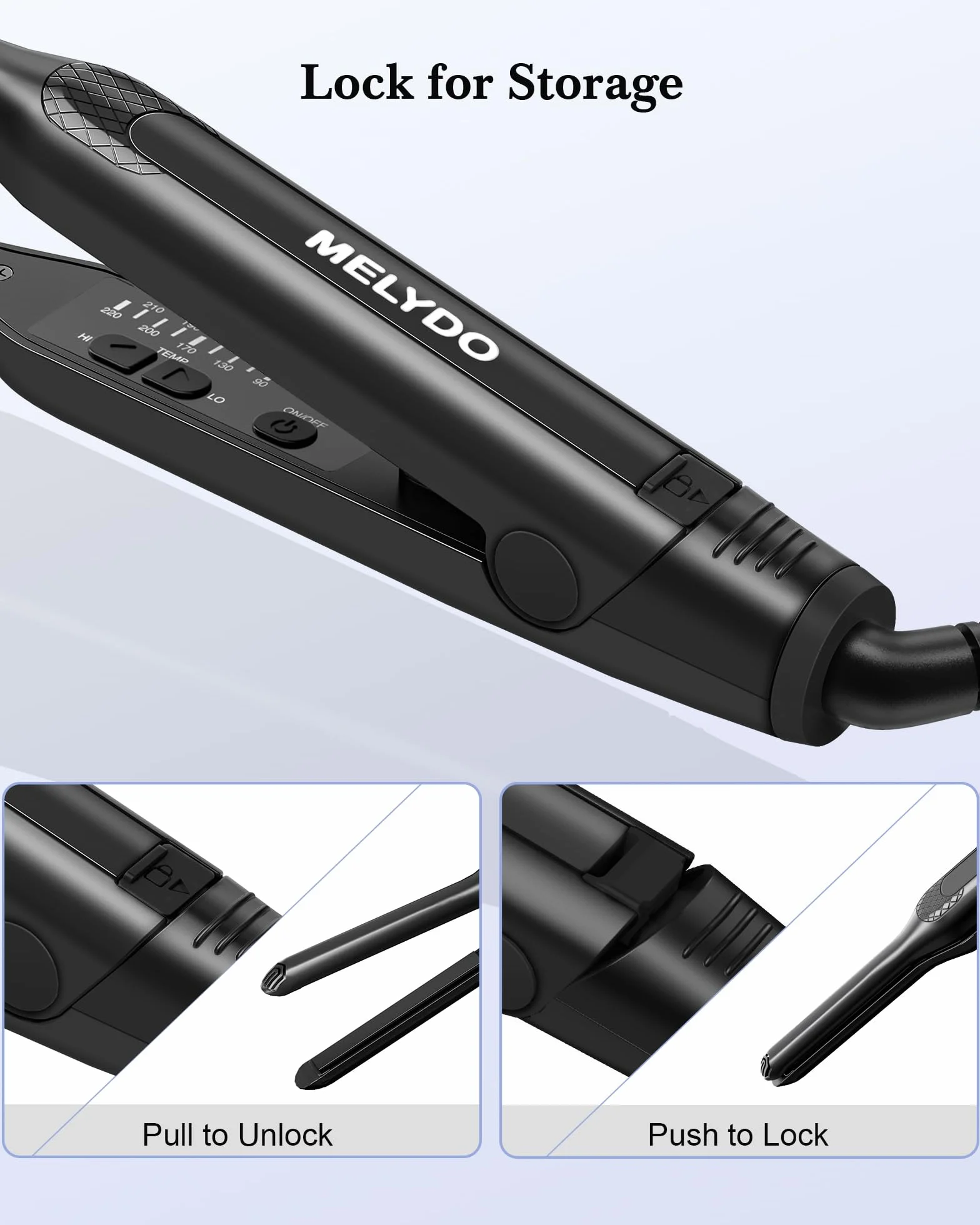 Mini Lisseur Cheveux Courts 2 en 1, Fer à Lisser et Boucler 3/10 Pouce, 9 Températures 90-220°C, Chauffage Rapide 15s, Double Voltage Voyage