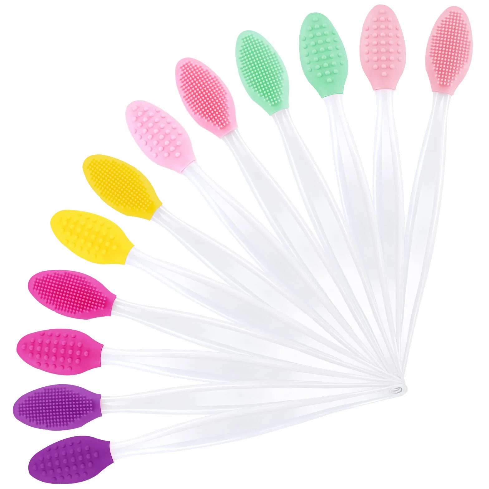 Lusofie Brosse à Lèvres Exfoliante en Silicone Double Face 12 Pièces