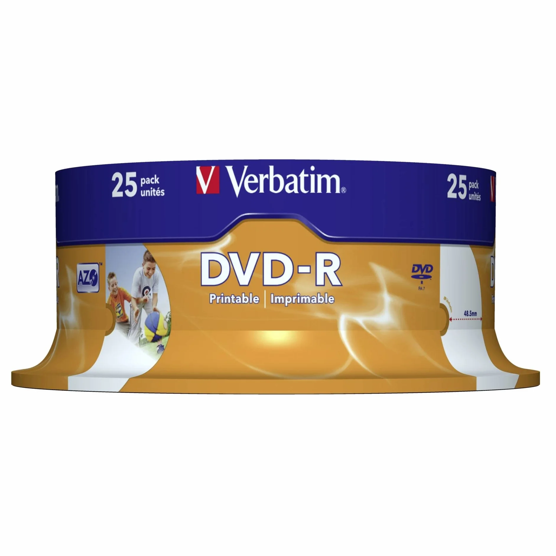 Verbatim DVD-R 16X 4.7GB Wide Print ID Brand 25 Pack