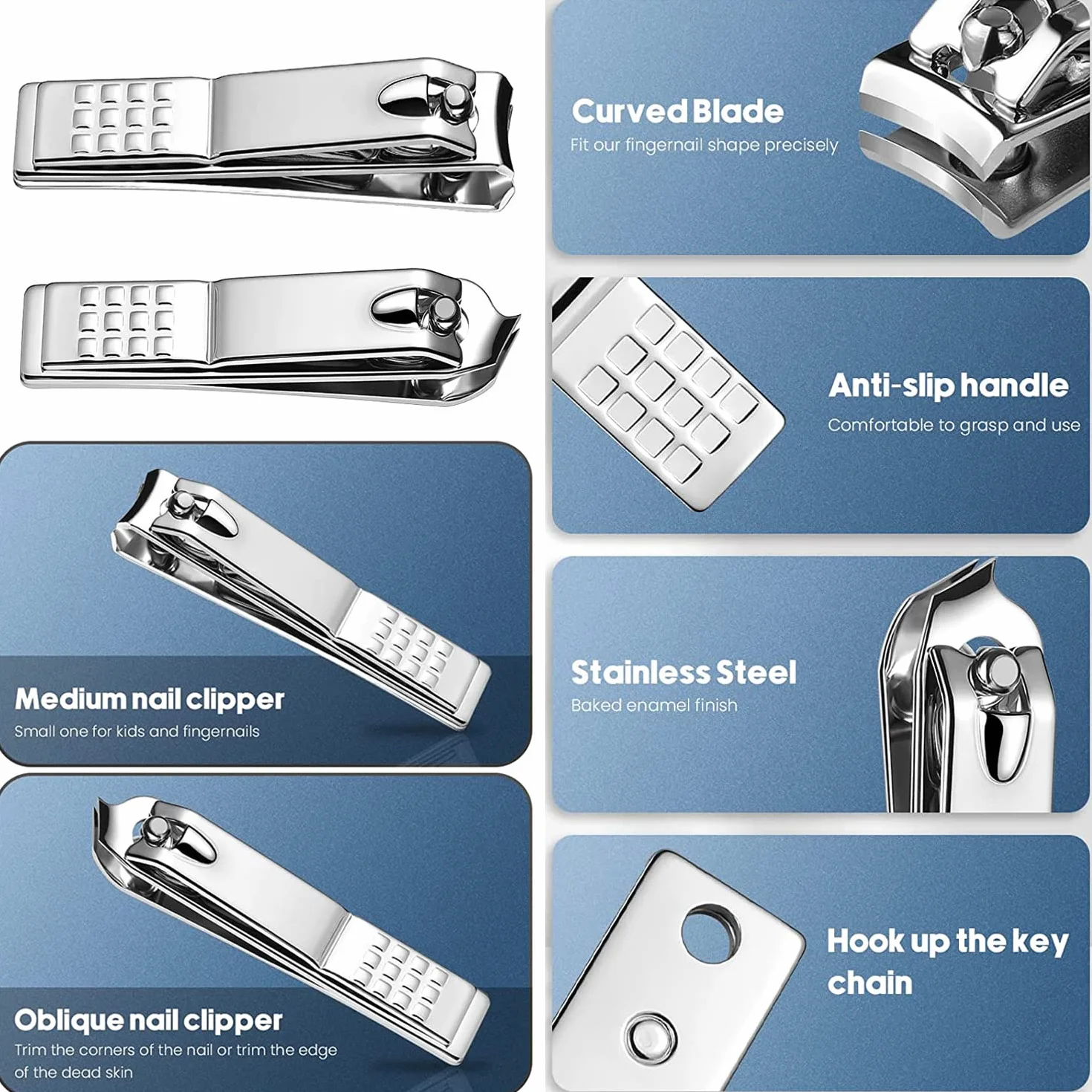 Pinces à Ongles Professionnel Acier Inoxydable Coupe Ongle de Podiatre pour Ongles Epais et Incarnés (noir + rouge)