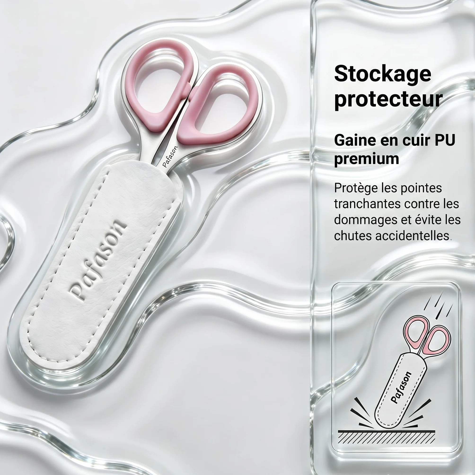 PAFASON Petit Ciseaux Cuticule Ongle Ensemble 2 Pièces Multi-Usage Pointe Courbe Droite Précision Manucure Pédicure Toilettage Outil Ongles