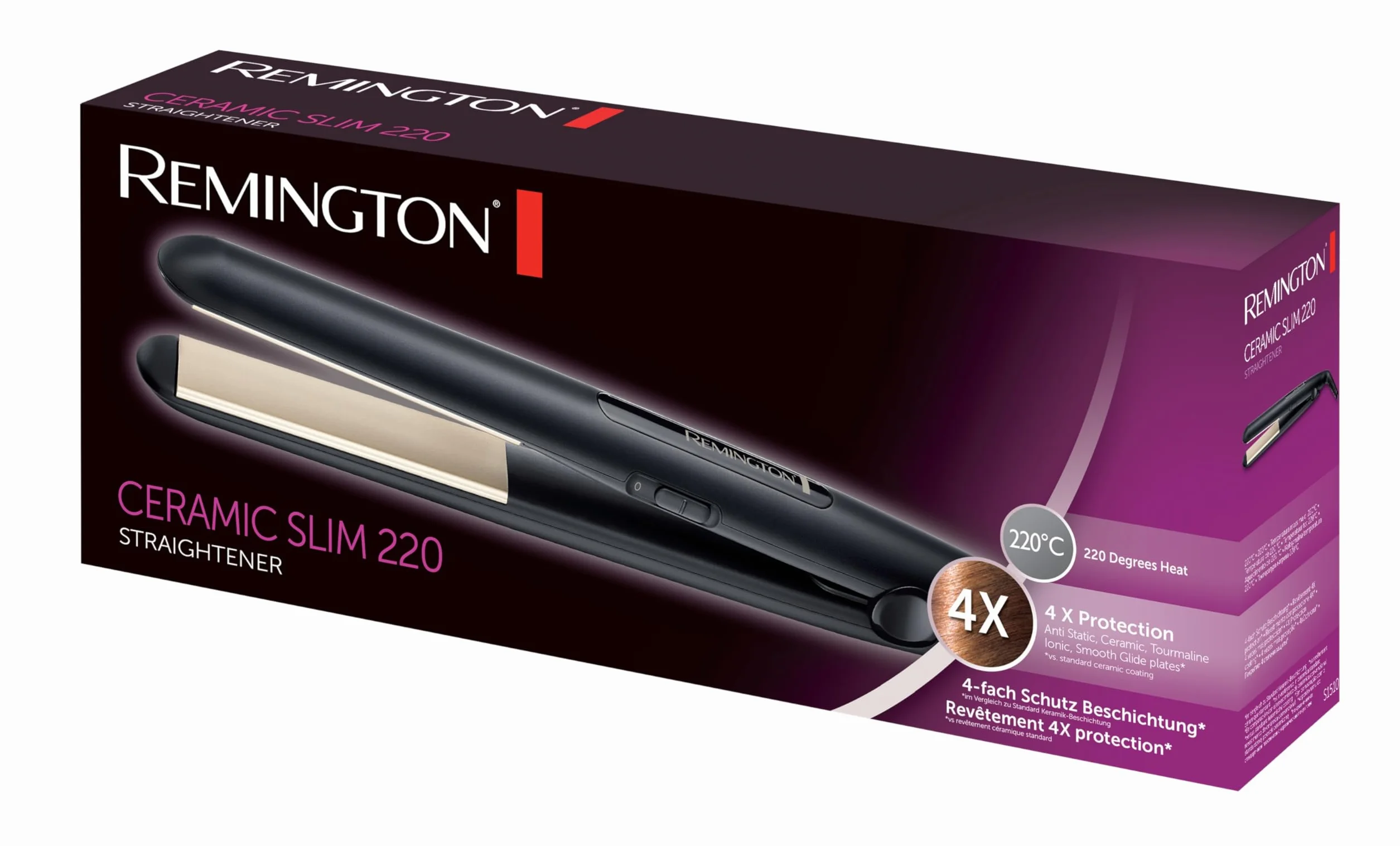 Remington S1510 Lisseur Cheveux Céramique Slim Revêtement Céramique Tourmaline Antistatique