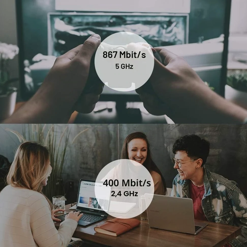Creative Live Cam Sync 1080p V2 Webcam, Fonction Muet Automatique et Réduction du Bruit, Clé WiFi AC1300 Mbps TP-Link