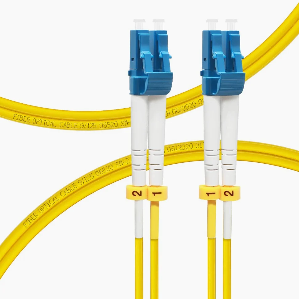 Lot de 10 câbles de fibre optique multimode LC vers LC OS2 LC vers LC - Options de longueur : 0,2 m à 10 m, 1 Go/10 Go - LC-LC 9/125 um - LSZH 2 m