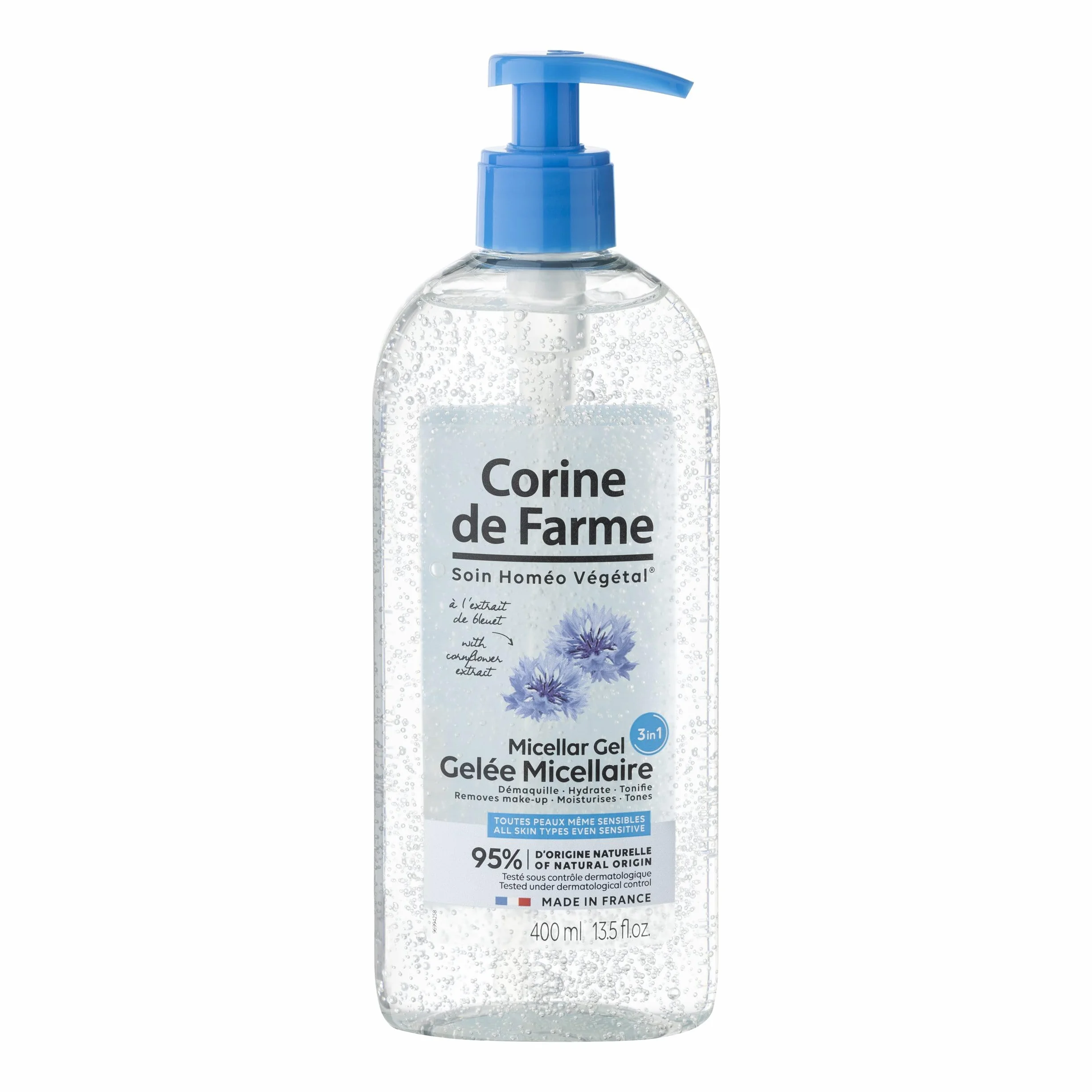 Corine de Farme Gelée Micellaire 3 en 1 Démaquillante Visage Yeux Lèvres 400 ml
