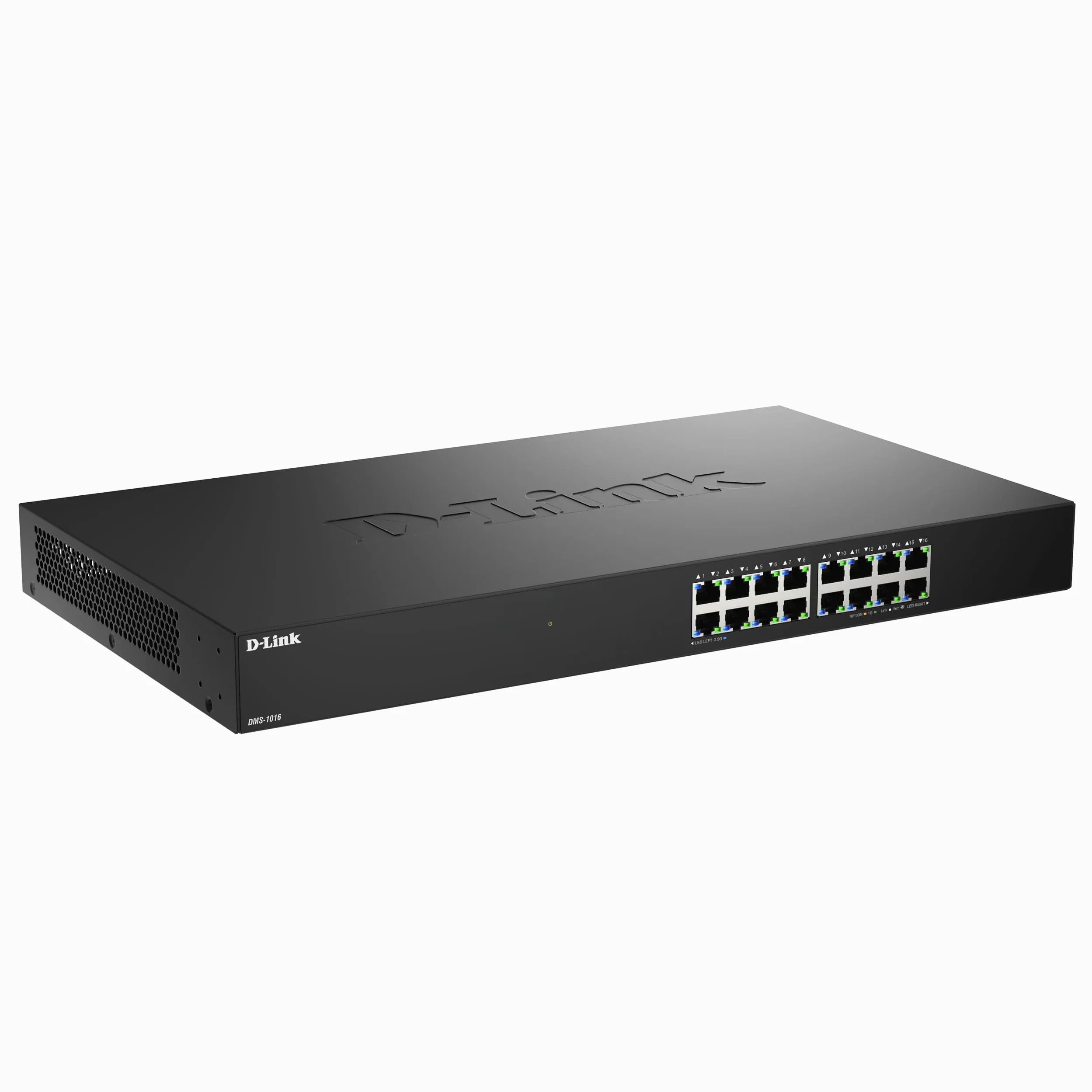 D-Link DMS-1016 Switch Ethernet Non Géré 16 Ports 2.5G | sans Ventilateur, Boîtier Métallique, Plug & Play, Écoénergétique | Idéal pour Soho, Wi-FI 6 / Wi-FI 7 et IPTV