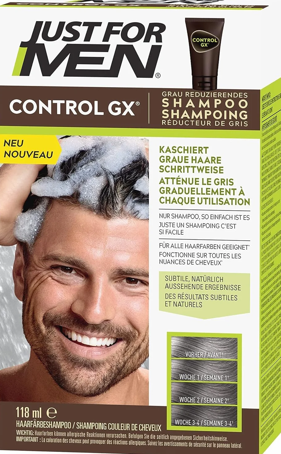 Just For Men Control GX Shampooing colorant homme cheveux gris 118 ml
