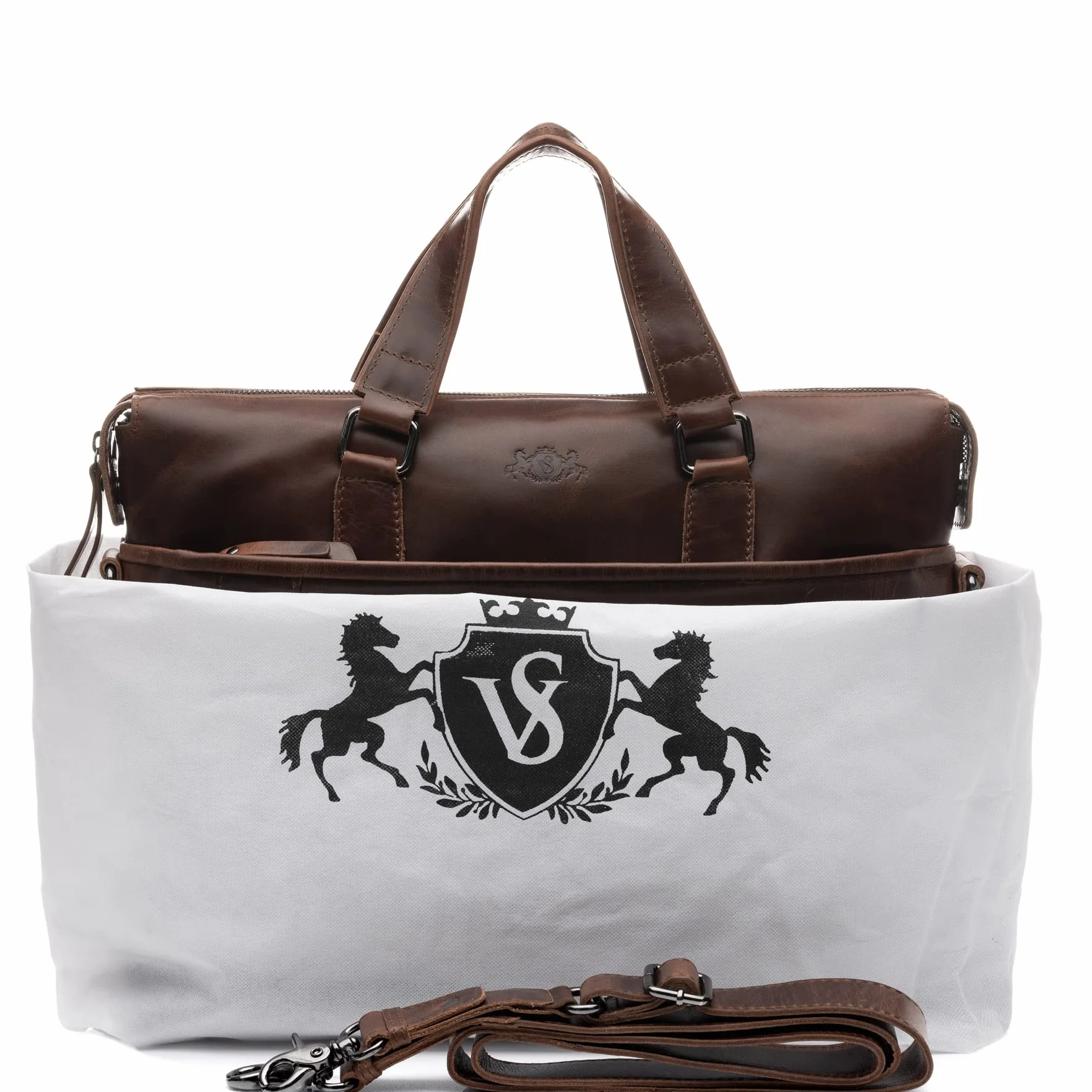 SID & VAIN Sac Ordinateur Portable Cuir véritable 15.4 Pouces London Mallette Professionnelle bandoulière Grand pour Hommes et Femmes Serviette de Travail Etudiante Marron