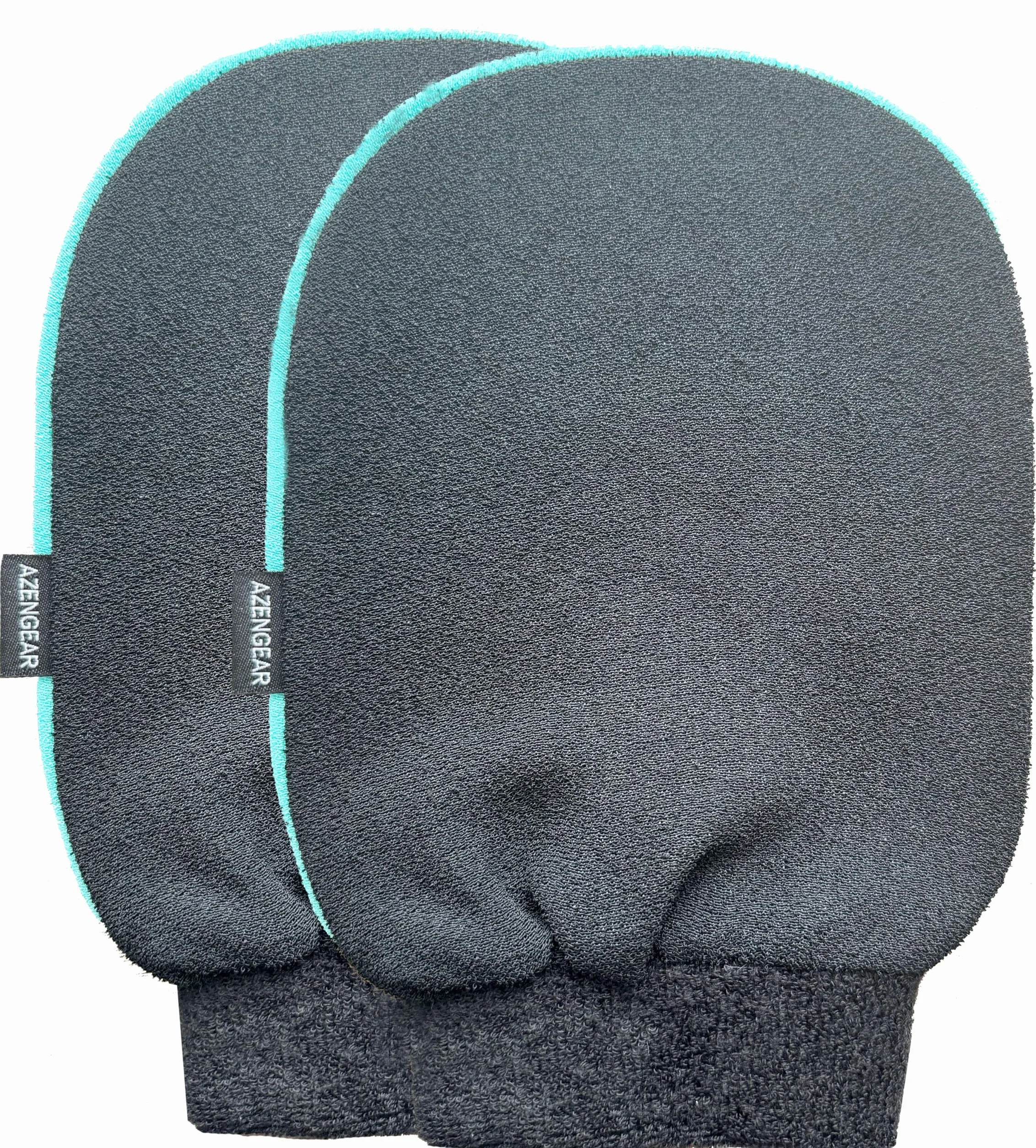 aZengear Gant exfoliant Paire - Gant de gommage profond pour le bain coréen - Élimination des peaux mortes, Noir