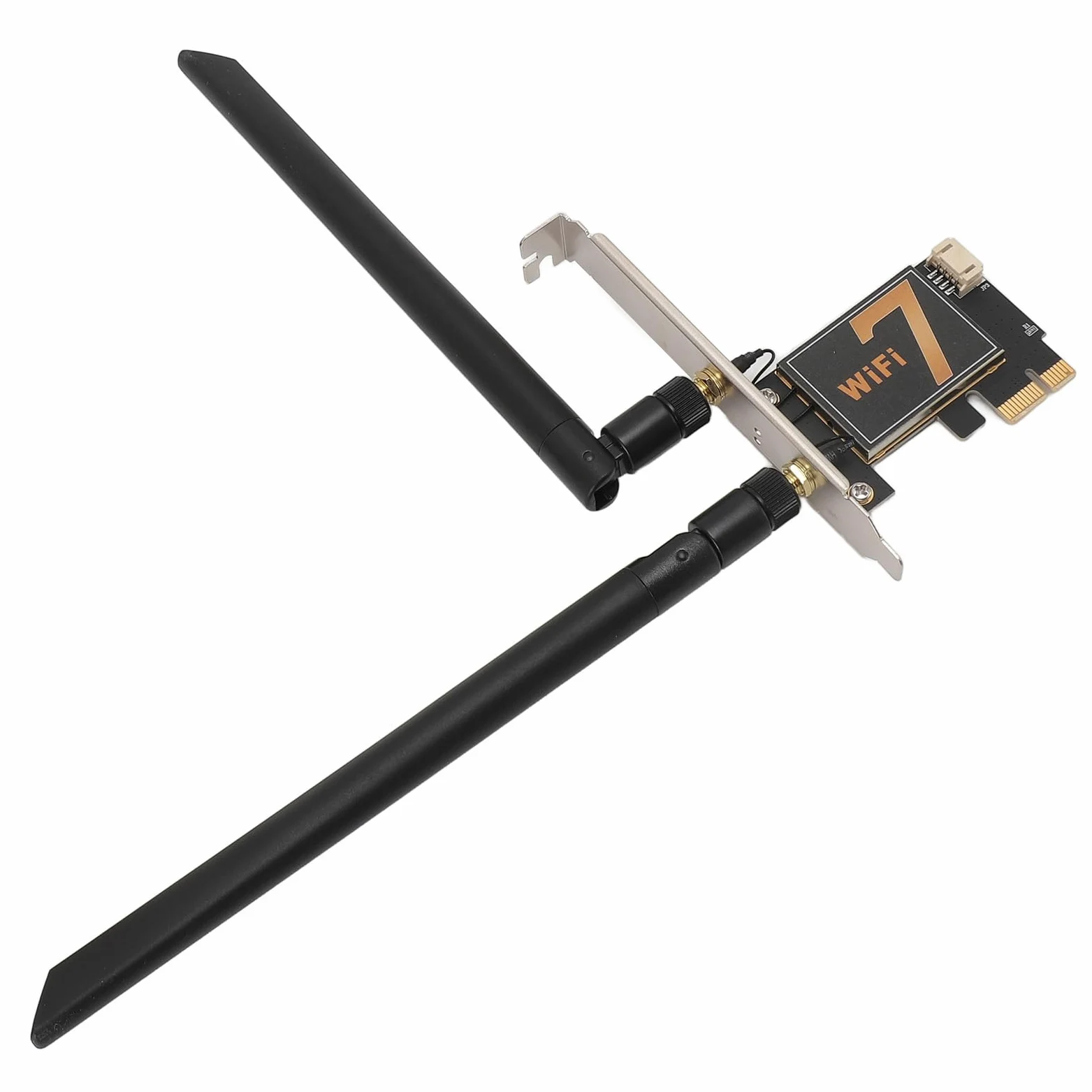 Zunate BE200NGW Carte WiFi Adaptateur PCIe X1 8774 Mbps WiFi 7 Bluetooth 5.4 Antenne 8 DBi pour PC de Bureau, Support //, Carte Adaptateur Réseau Fil MU-MIMO WPA4 (Pas d'antenne de Base)