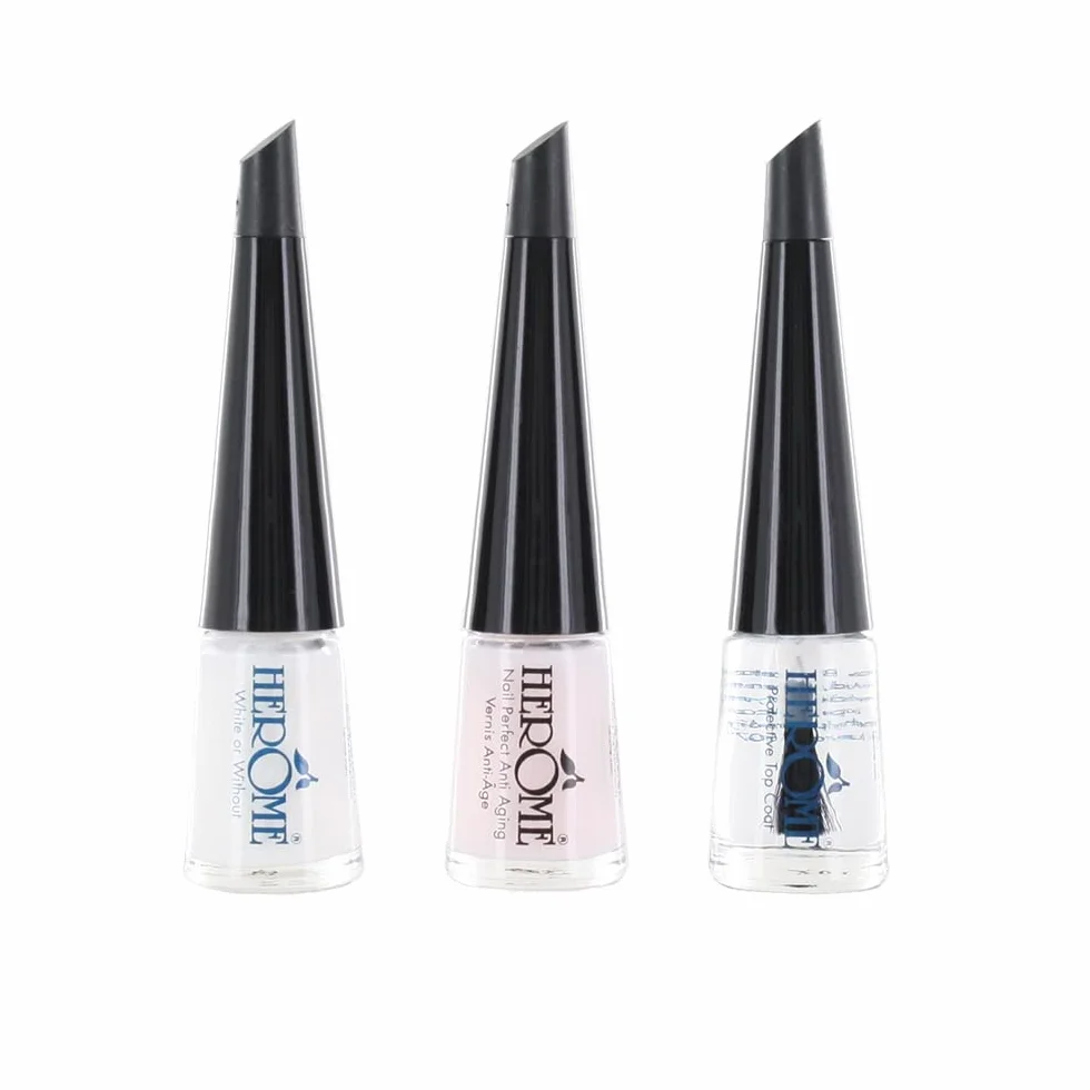 Herome Kit French Manicure Mini - Kit de Voyage - Vernis à Ongles 3 Étapes 3x4ml