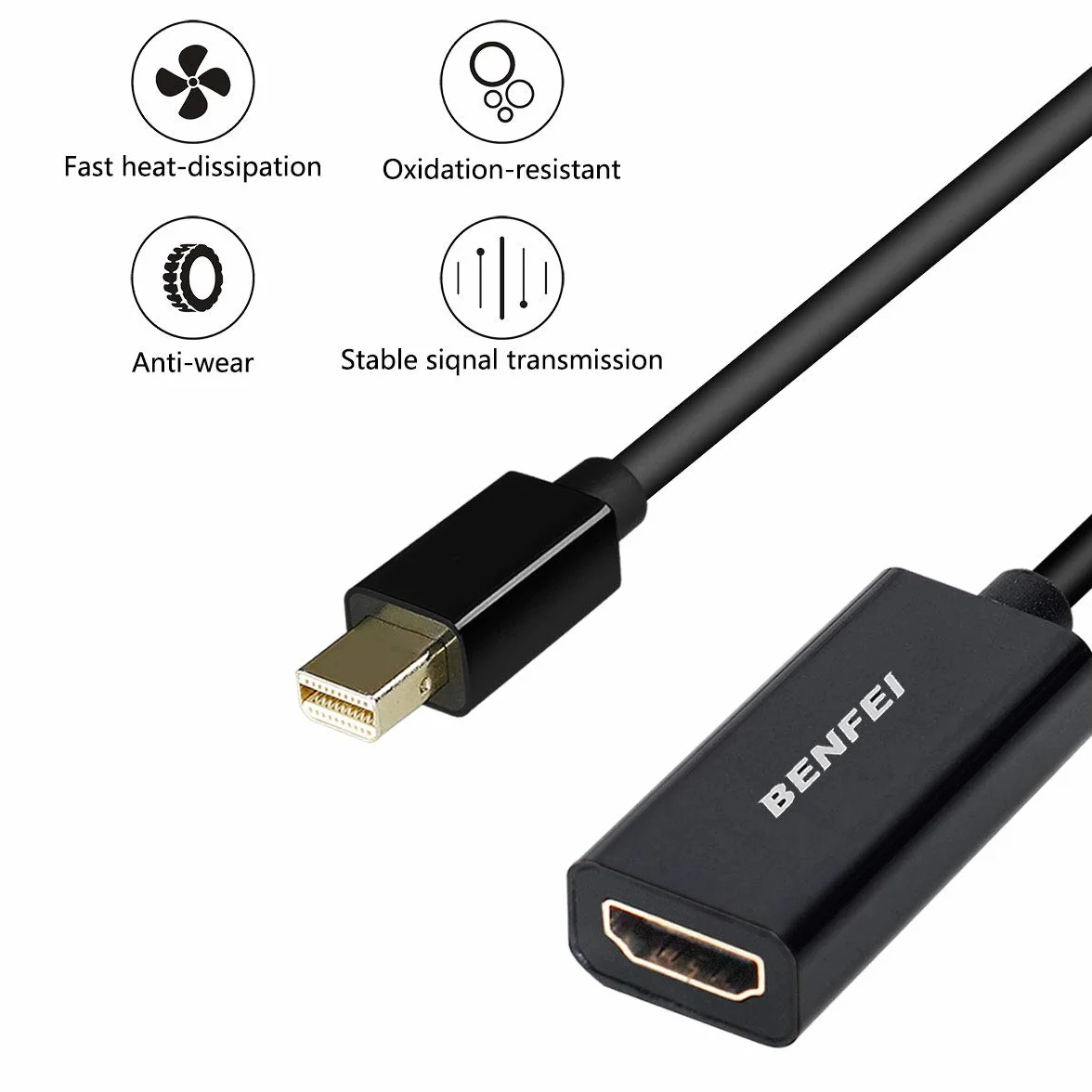 BENFEI Adaptateur Mini DisplayPort vers HDMI plaqué Or Compatible MacBook Pro