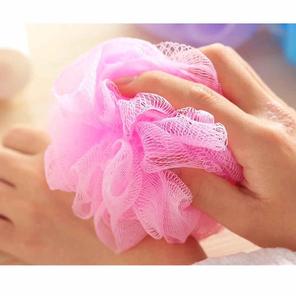 TRIXES Lot de 5 Fleurs de Douche Exfoliantes Couleurs Variées Savonnage Facile Eponge Douche Durable Maille Moussante Lavable