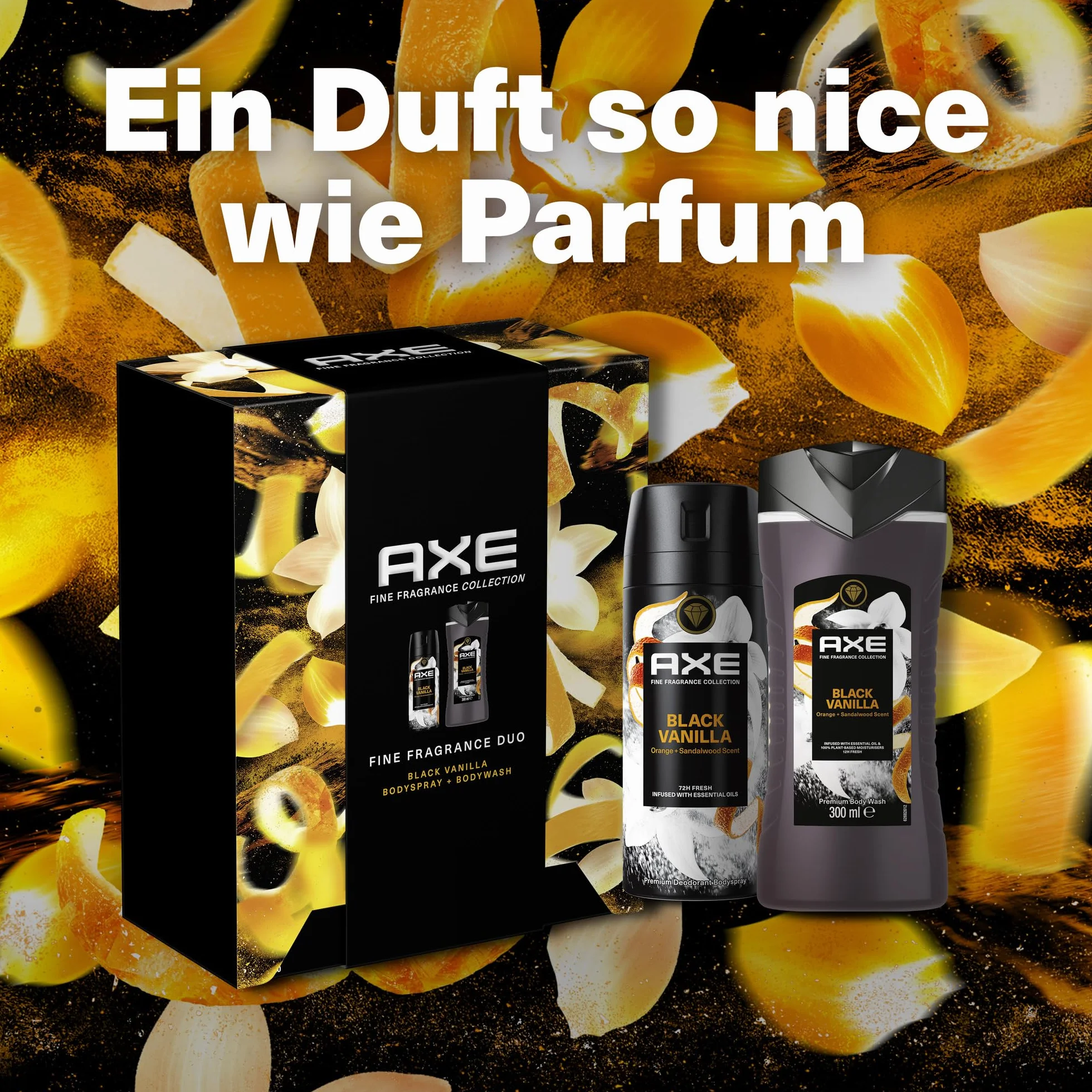 Axe Black Vanilla Coffret Cadeau Déodorant Gel Douche 150 ml 300 ml