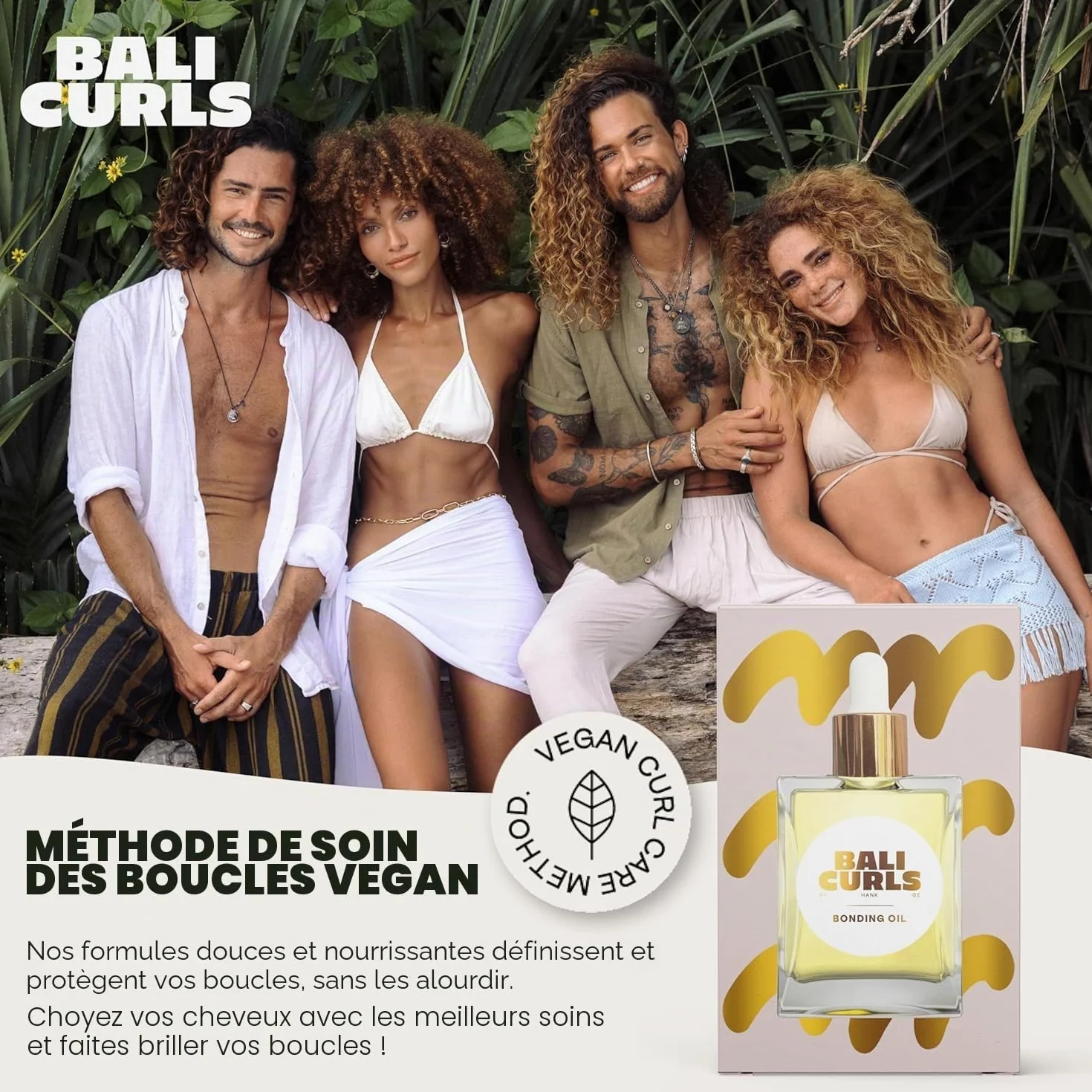 Bali CURLS Styling Heroes Bundle 4 pièces Curl Cream Volume Foam Gel de finition huile de liaison