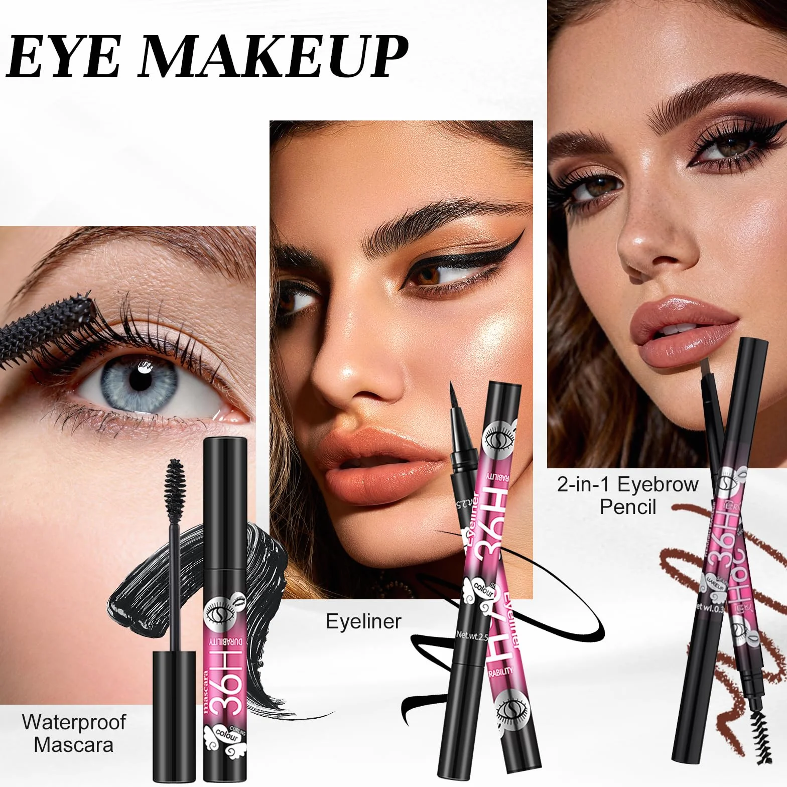 Coffret Maquillage Femme Kit Complet avec Palette Yeux Fond de Teint Mascara Gloss Lèvres Crayon Sourcil Eyeliner Pinceau