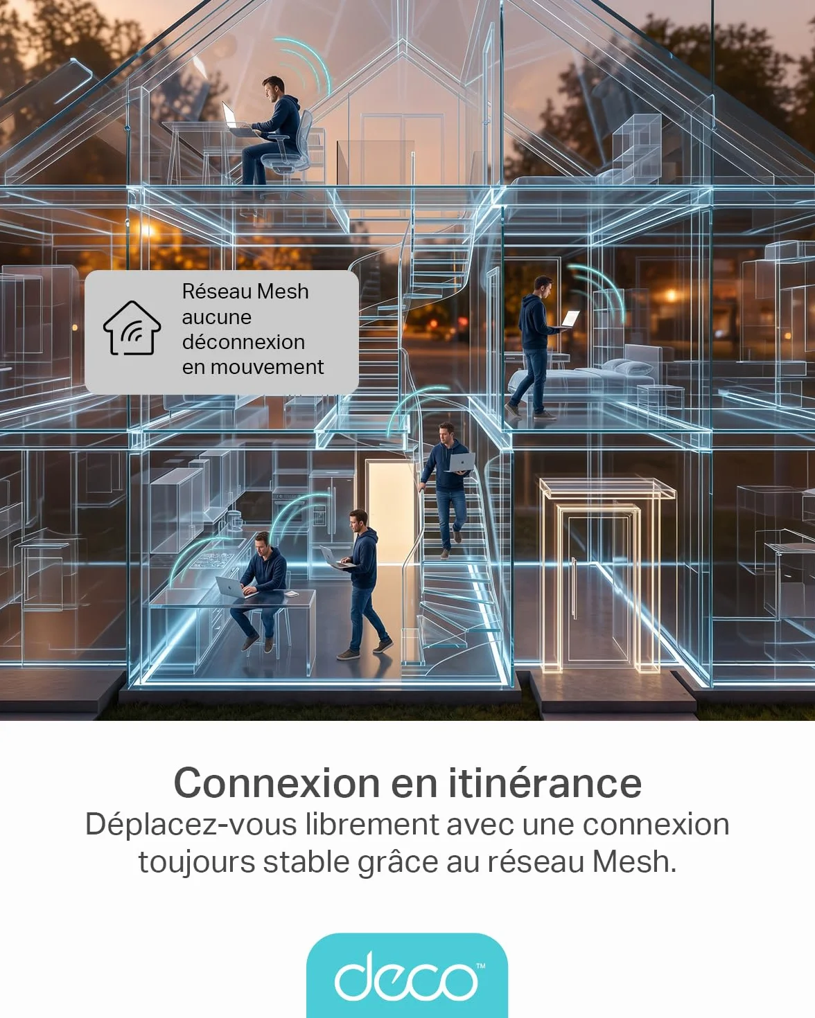 TP-Link Deco M4 Système WiFi Mesh 3-pack - Contrôle parental, ports Ethernet Gigabit, couverture 370m², Blanc