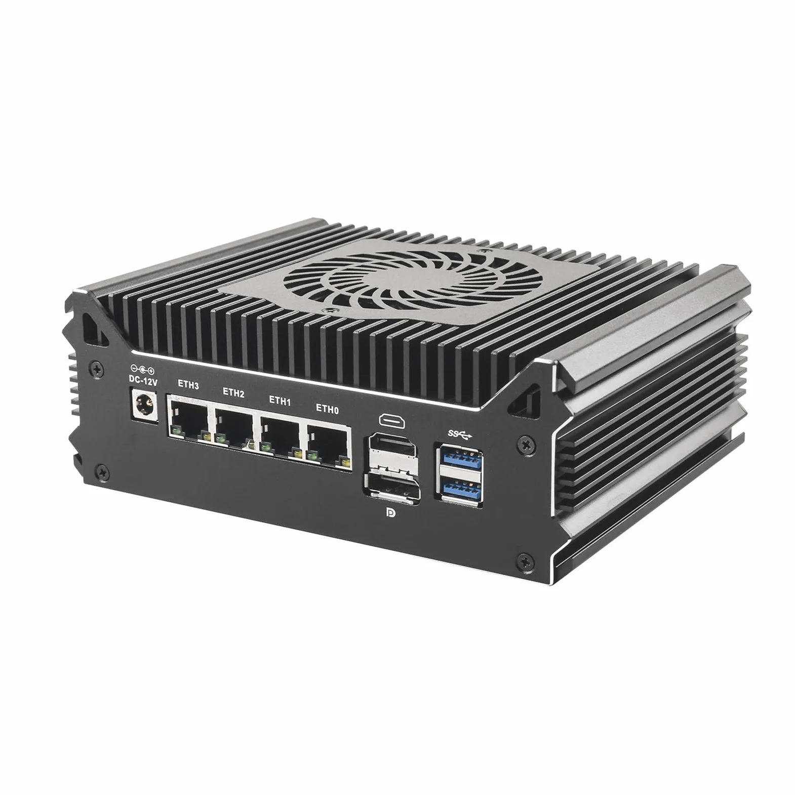 Micro Firewall Appliance, Mini PC, PFSense, Mikrotik, OPNsense,VPN, Router PC, I5 8250U, RS59, AES-NI, 4 x 2.5GbE I226-V LAN, COM, HDMI, DP, Type-C, 16G RAM, 256G SSD