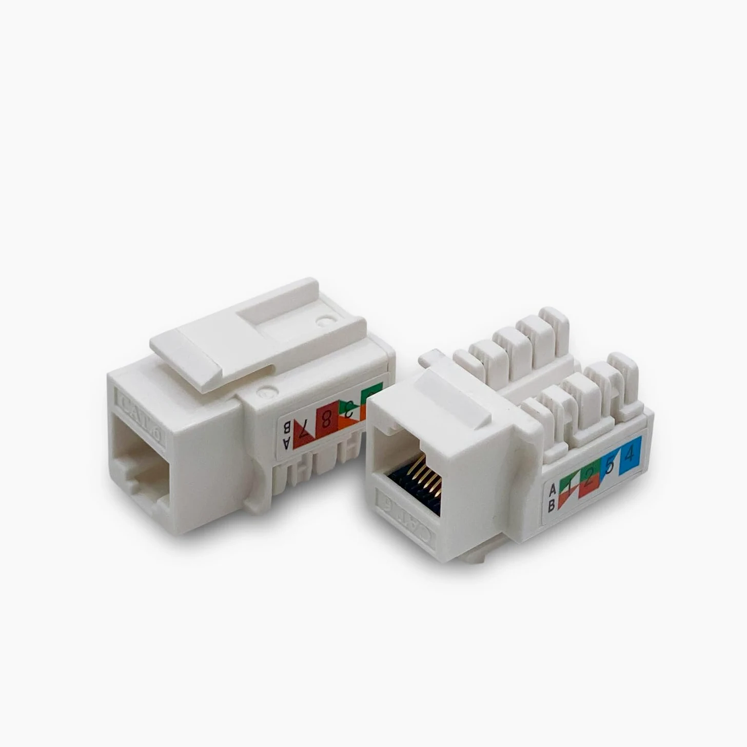 Lot de 5 prises Keystone Cat6 – [certifié UL] – Prise murale Ethernet – Coupleur réseau – Compatible Cat5/5e/6