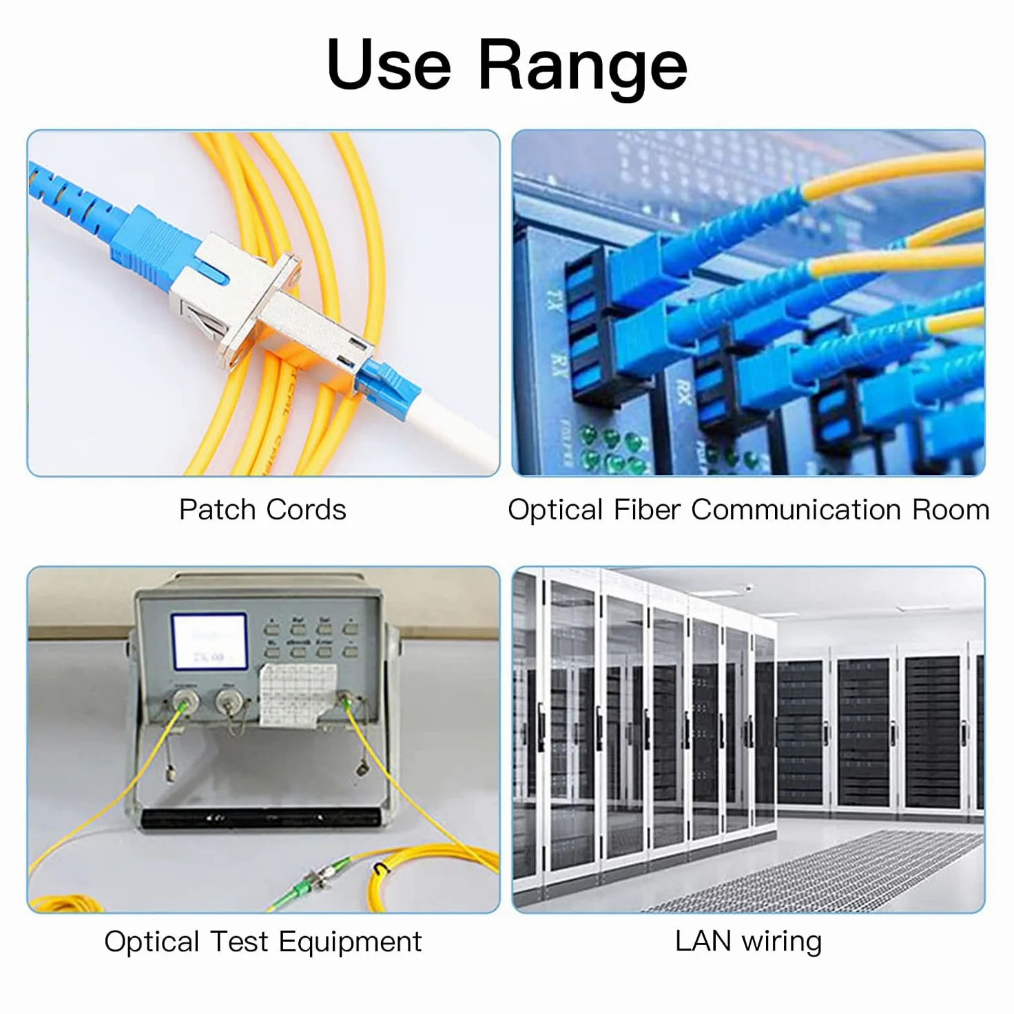Lot de 7 adaptateurs à fibre optique – LC femelle vers SC femelle Simplex multimode/monomode hybride, coupleur/bride