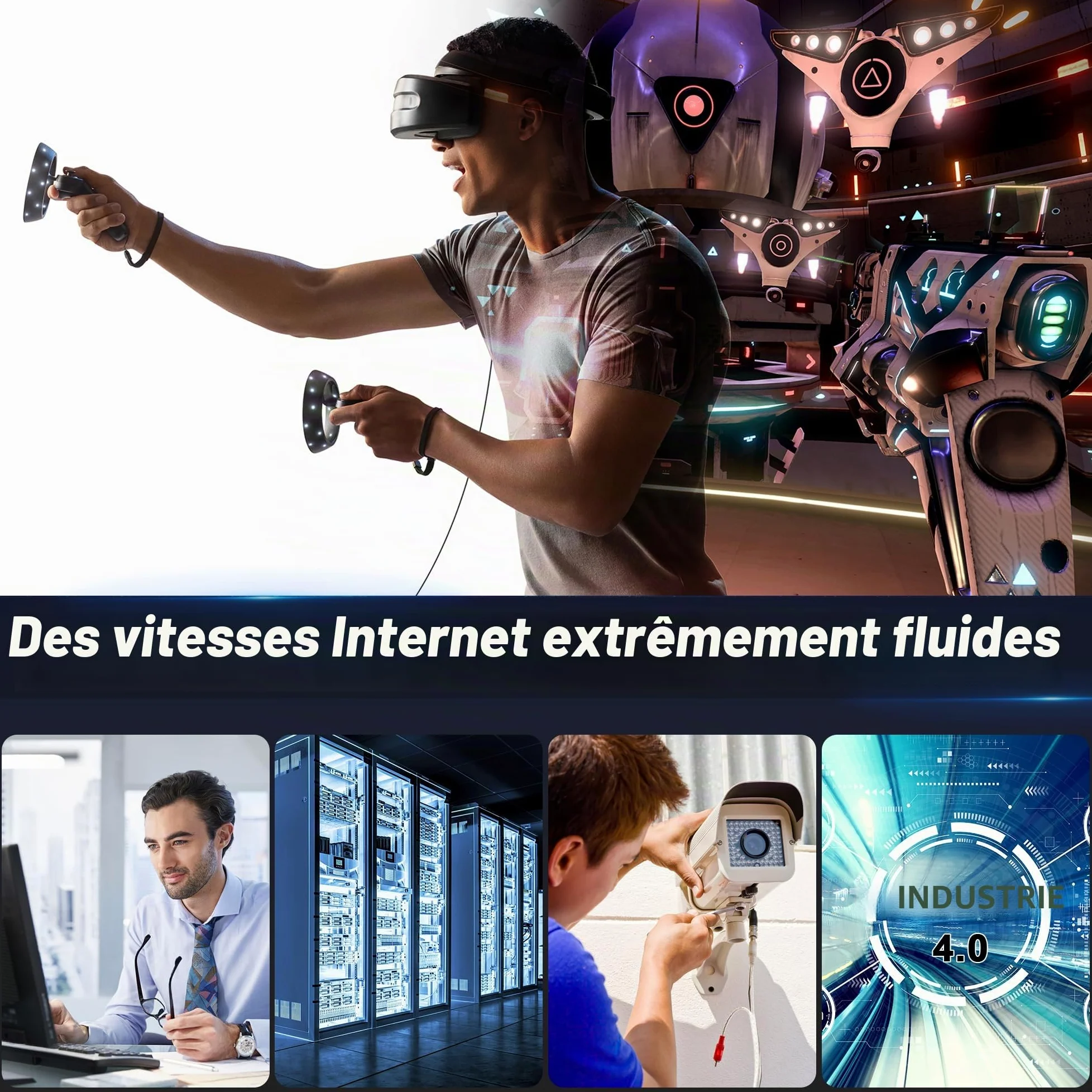 Soibke Cable Ethernet 100m, Cat 7 RJ45 Blindé 100 Mètres Cable Reseau | Haute Vitesse Wifi S/FTP 10Gbps Gigabit Câble LAN Exterieur Anti-interférence Câble Internet Fil Ethernet pour Router Modem