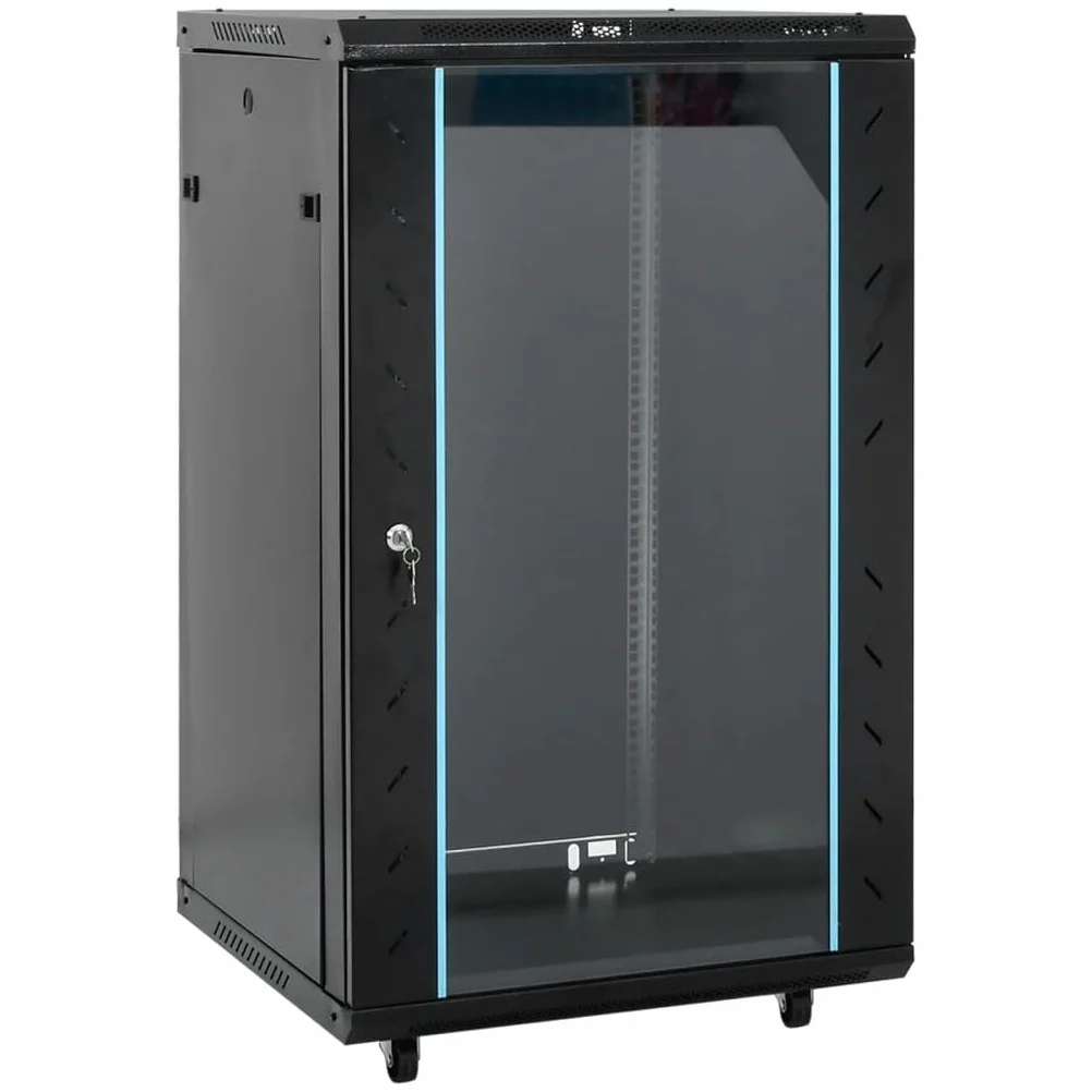 Armoire Rack Serveur, Armoire Réseau Coffret de réseau à Pieds pivotants 18U 19" IP20 60x60x100 cm