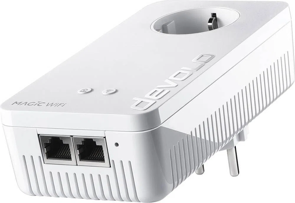 devolo Magic 2 WiFi 6 next Powerline Adapter Powerline bis zu 2.400 Mbit/s, WiFi 6 bis zu 3.000 Mbit/s, 2x Gigabit LAN (7184)