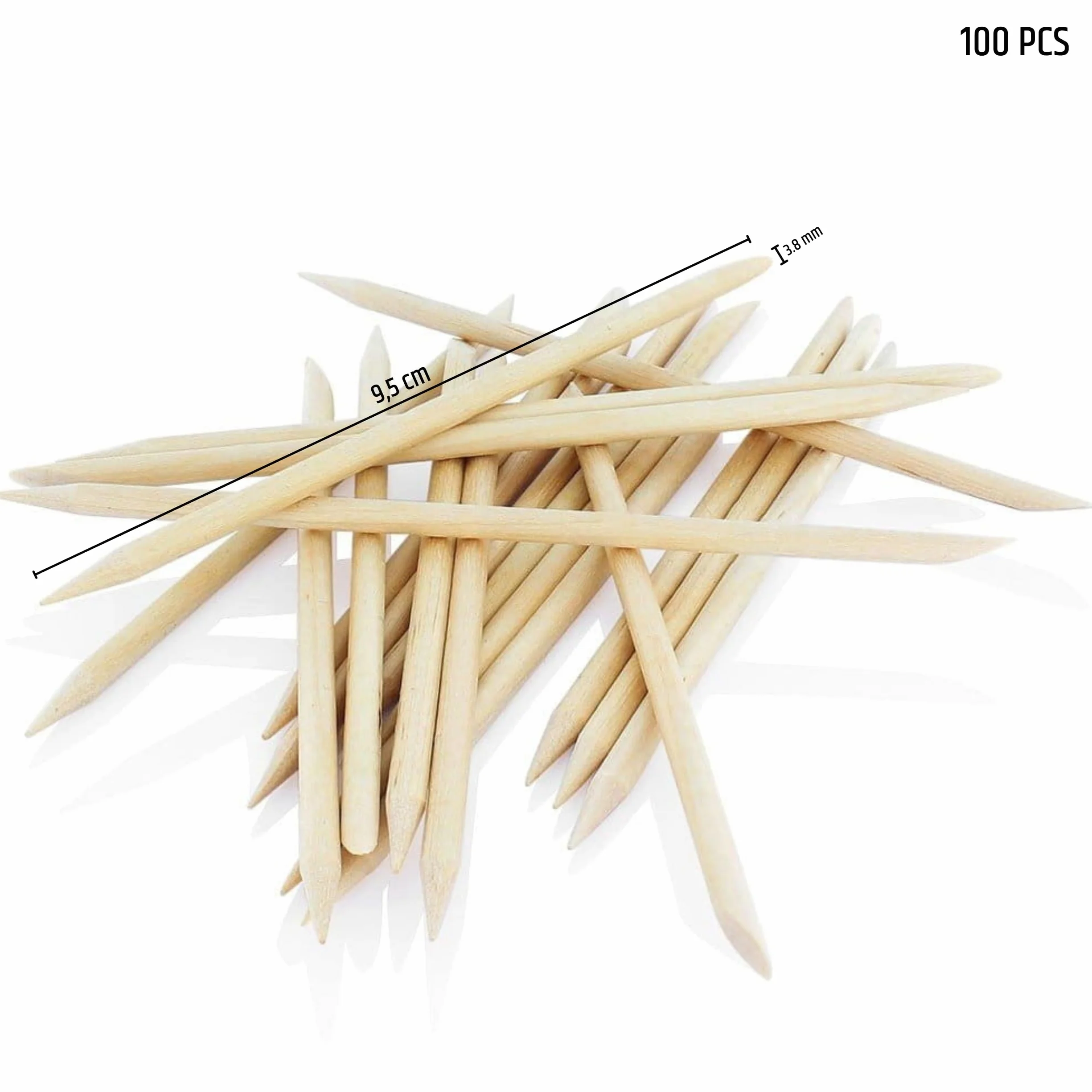 INLAQ Bâtonnets Cuticules en Bois d'oranger 100 pièces - Outil Professionnel Manucure Pédicure