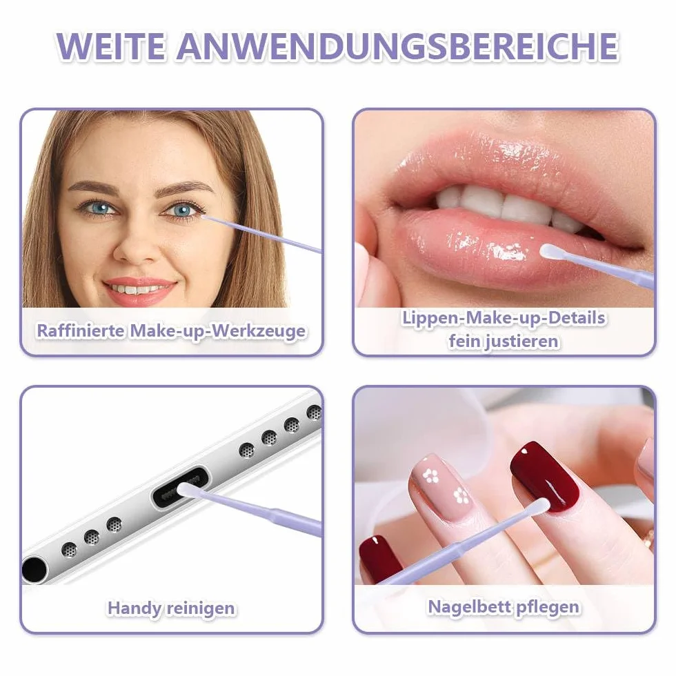 Dreamil Lot de 400 micro-pinceaux applicateurs jetables pour cils, mascara