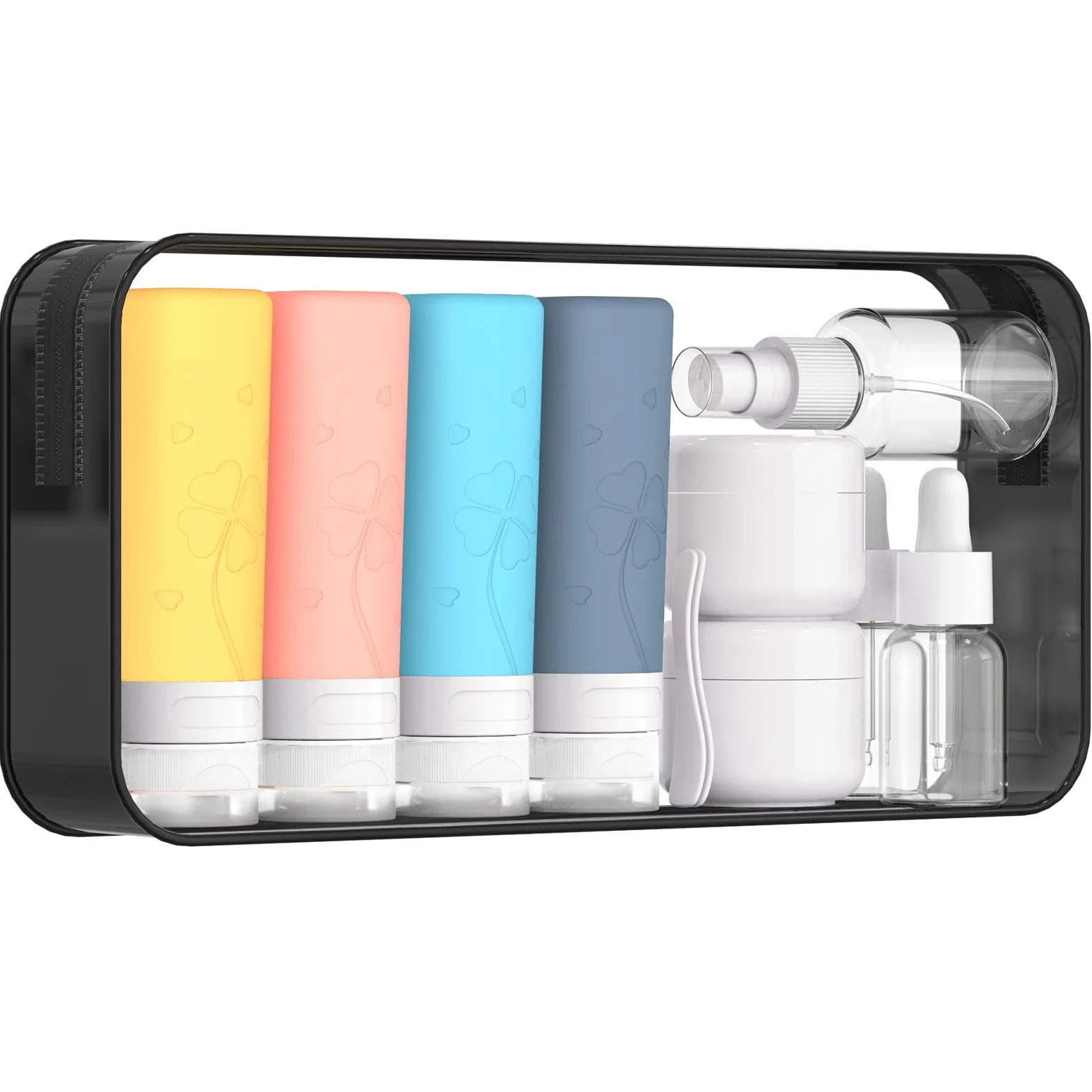 Flacons de Voyage Avion TSA Approuvé Lot de 12 Récipients en Silicone Étanches Rechargeables