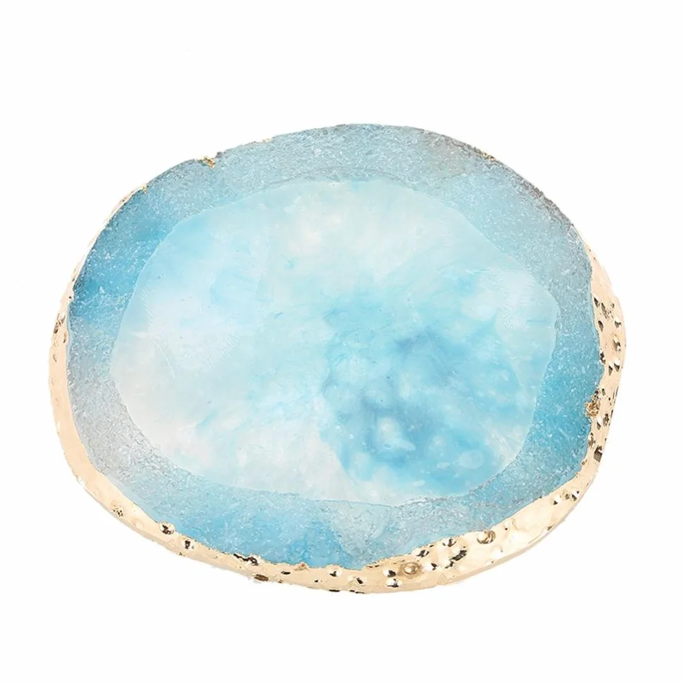 Palette en résine bordure dorée pour mélange vernis à ongles