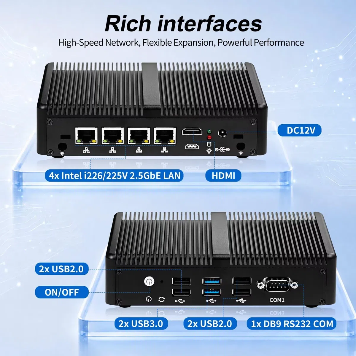 Firewall Mini PC J5005, 4X i226V/I225v 2.5GbE LAN, 6USB, Barebone