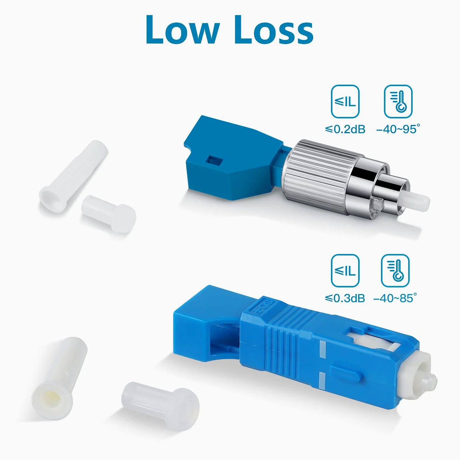 Lot de 4 adaptateurs de fibre optique hybride FC mâle vers LC femelle + 2 connecteurs LC femelle vers SC mâle hybride monomode 9/125 SM