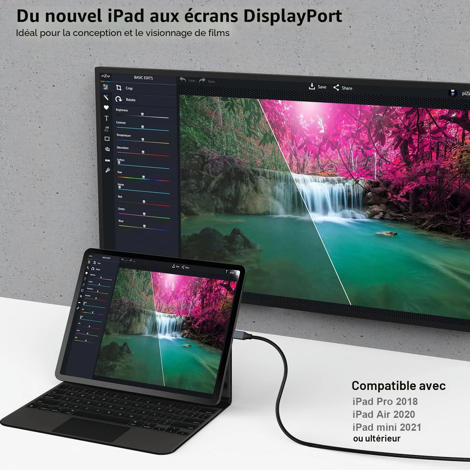 BENFEI Câble USB C vers DisplayPort 8K@60Hz 4K@144Hz, Thunderbolt 3/4, 1.8m Nylon Aluminium