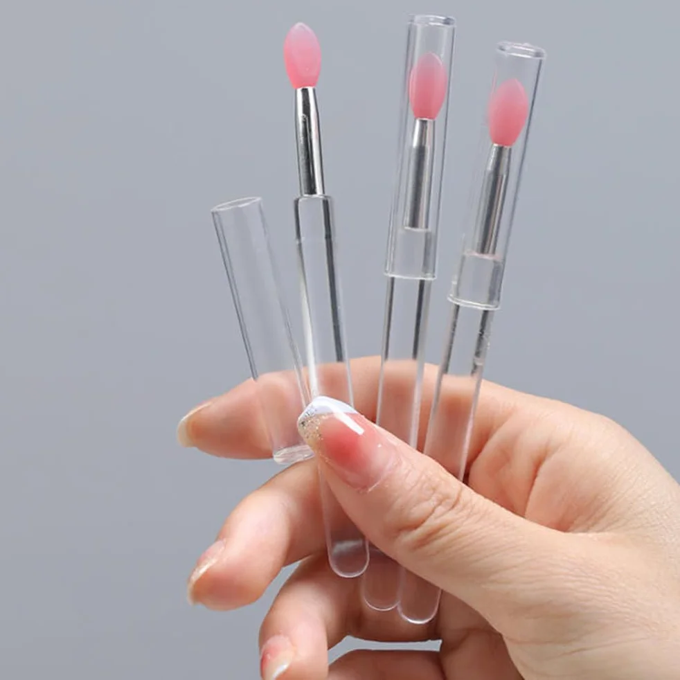 Pinceaux à lèvres en silicone ensemble 5 pièces avec couvercles exfoliants cosmétiques