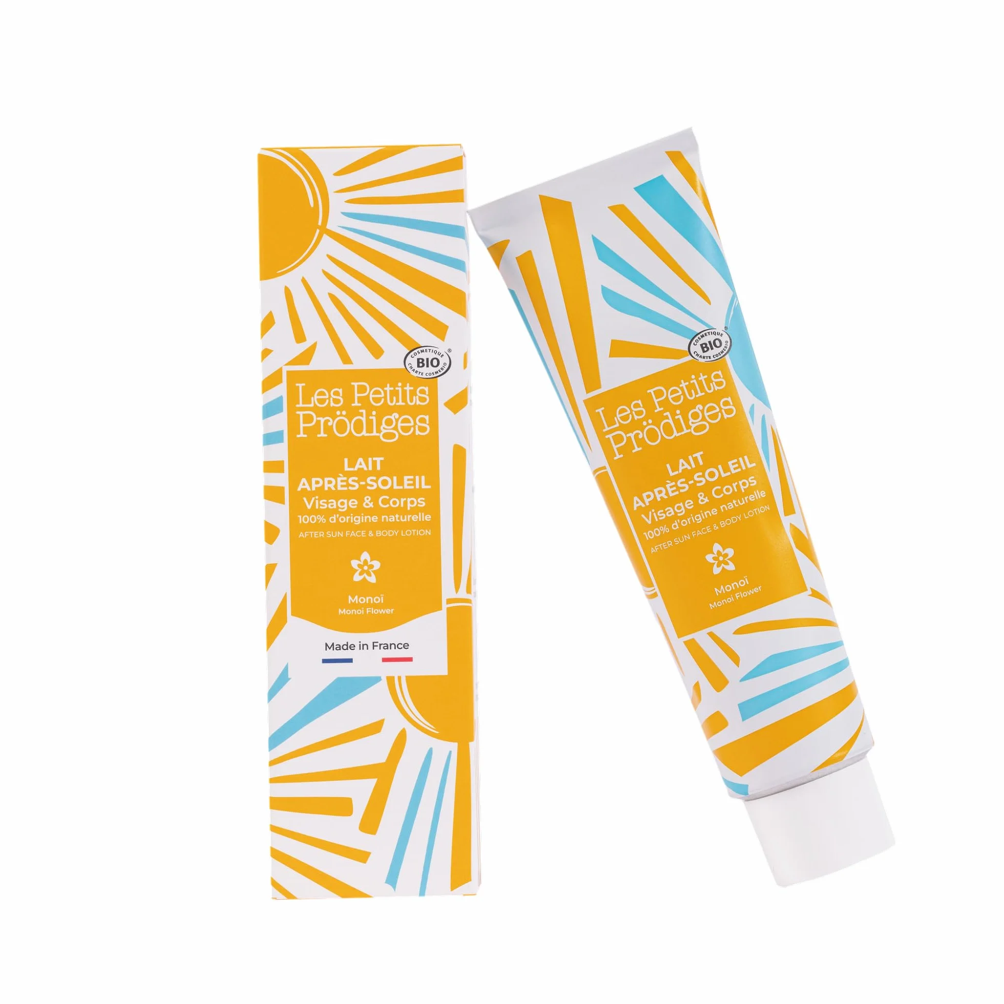 LES PETITS PRODIGES Lait Après Soleil Visage & Corps Senteur Monoï 100ml Bio Aloe Vera Tube Aluminium recyclable Fabriqué France