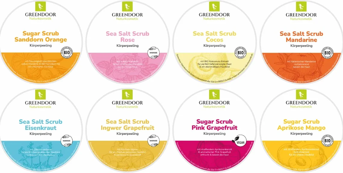 Greendoor Sel De Mer Gommage Verveine, Peeling sans Plastique, Cosmétique naturelle