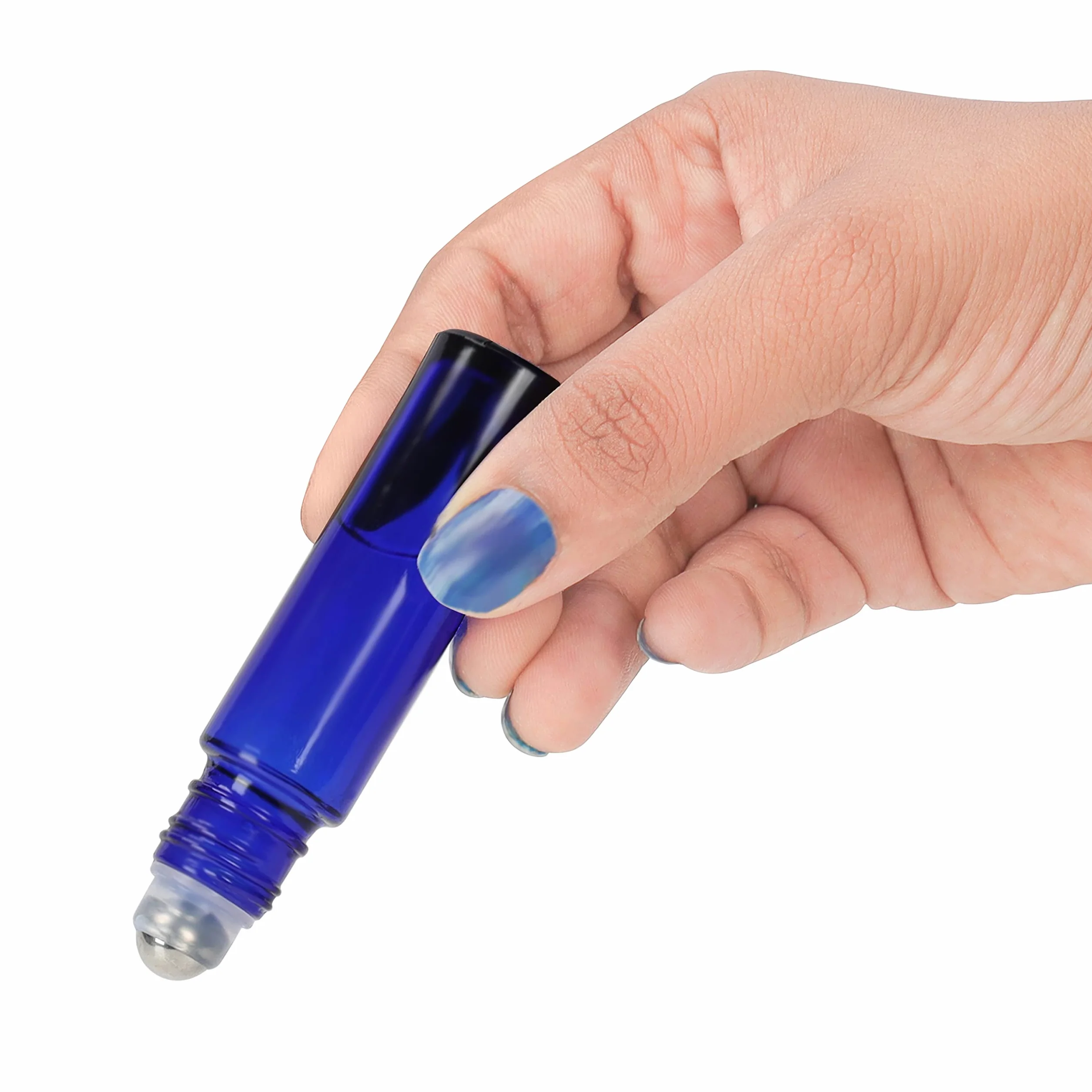 BELLE VOUS Bouteille Roll On Vide en Verre Bleu 10ml Lot de 24 pour Huiles Essentielles Aromathérapie